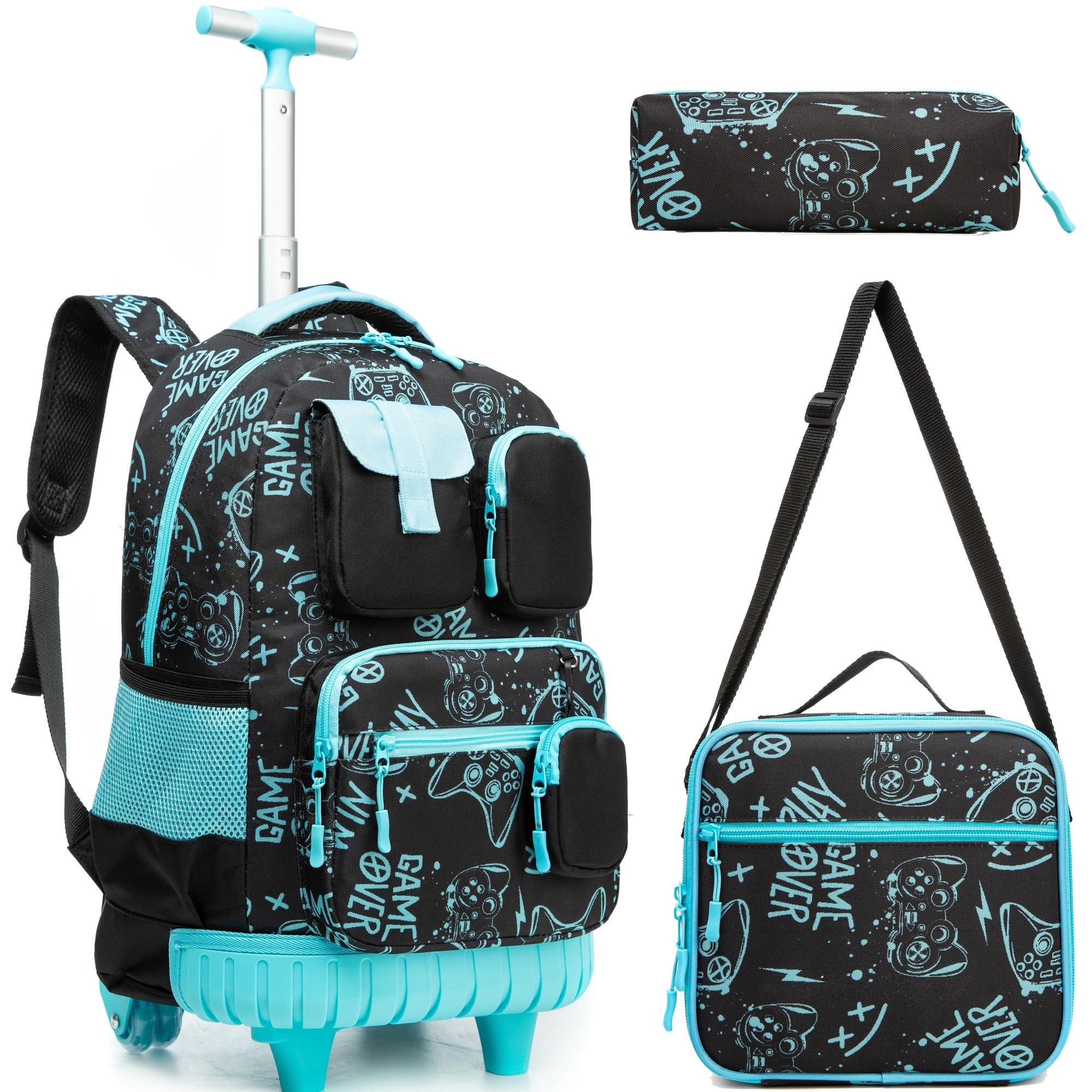 Meetbelify Rolling Backpack for Girls Boys Backpacks with Wheels Kids Carry on Luggage for Girls Boys