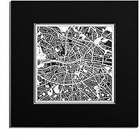Vista 114 de O3 Design Studio Mapa de corte de papel Madrid negro mate de 20 x 20 pulgadas