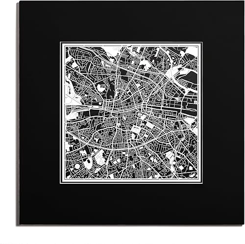 Miniatura 114 de O3 Design Studio Mapa de corte de papel Madrid negro mate de 20 x 20 pulgadas