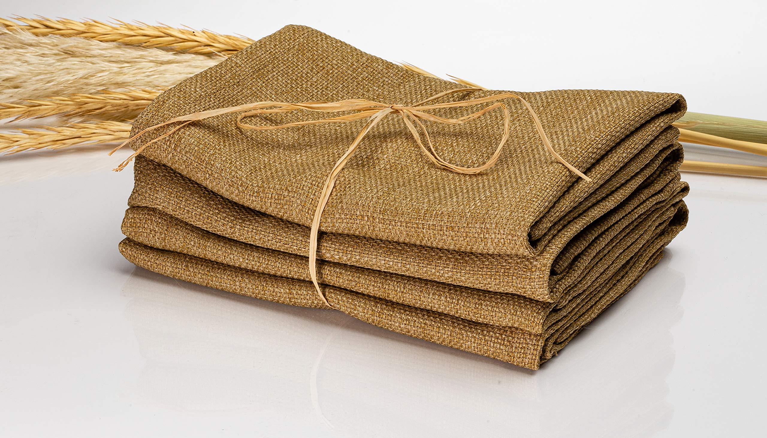Linen Napkins - 4 Pack Natural Linen Napkins, Decorative Cloth Napkin Set, Everyday Use Reusable Fabric Perfect for Table ...
