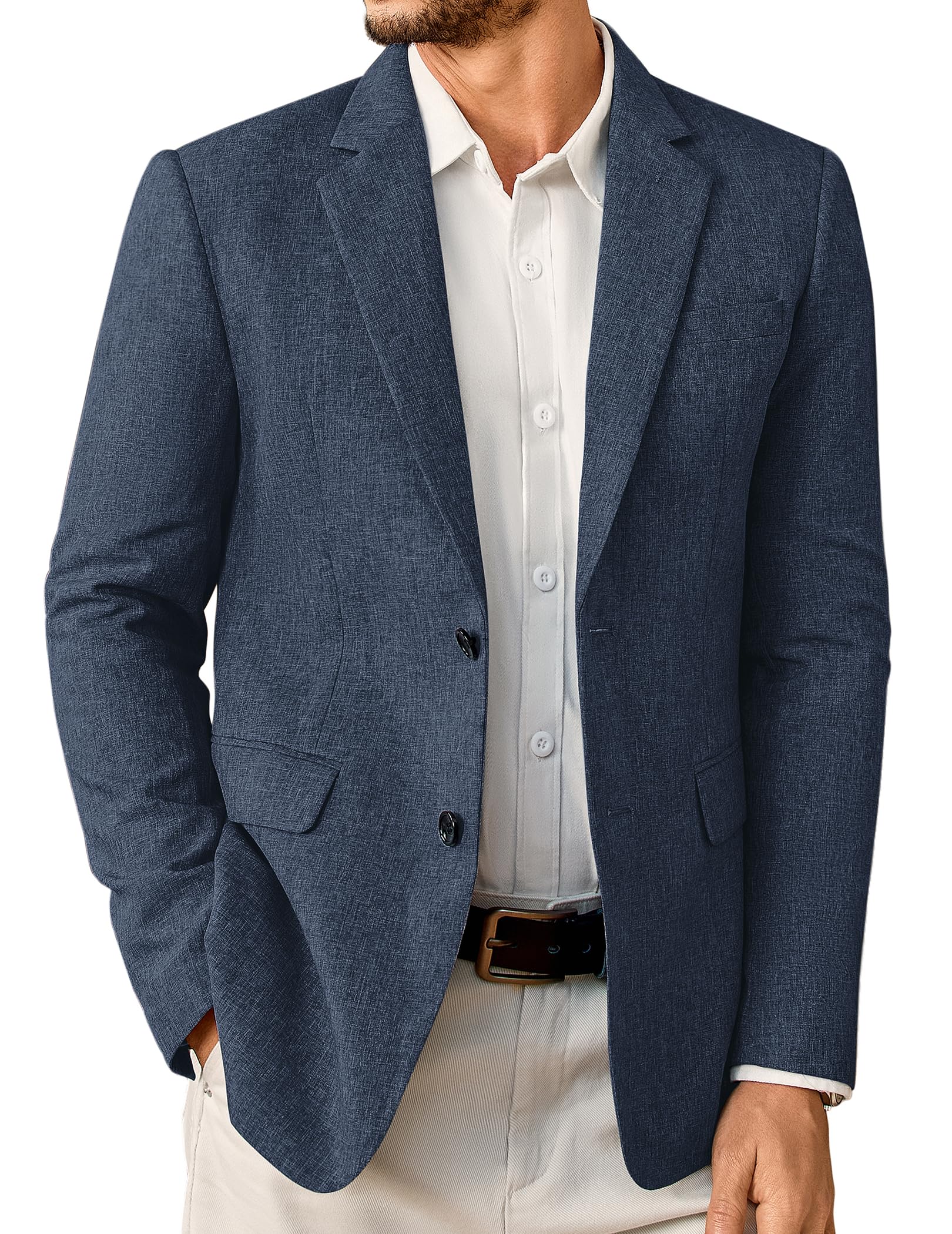 vssjavun Mens Sport Coats Casual Blazer Two Button Lightweight Suit Jacket-picture-38