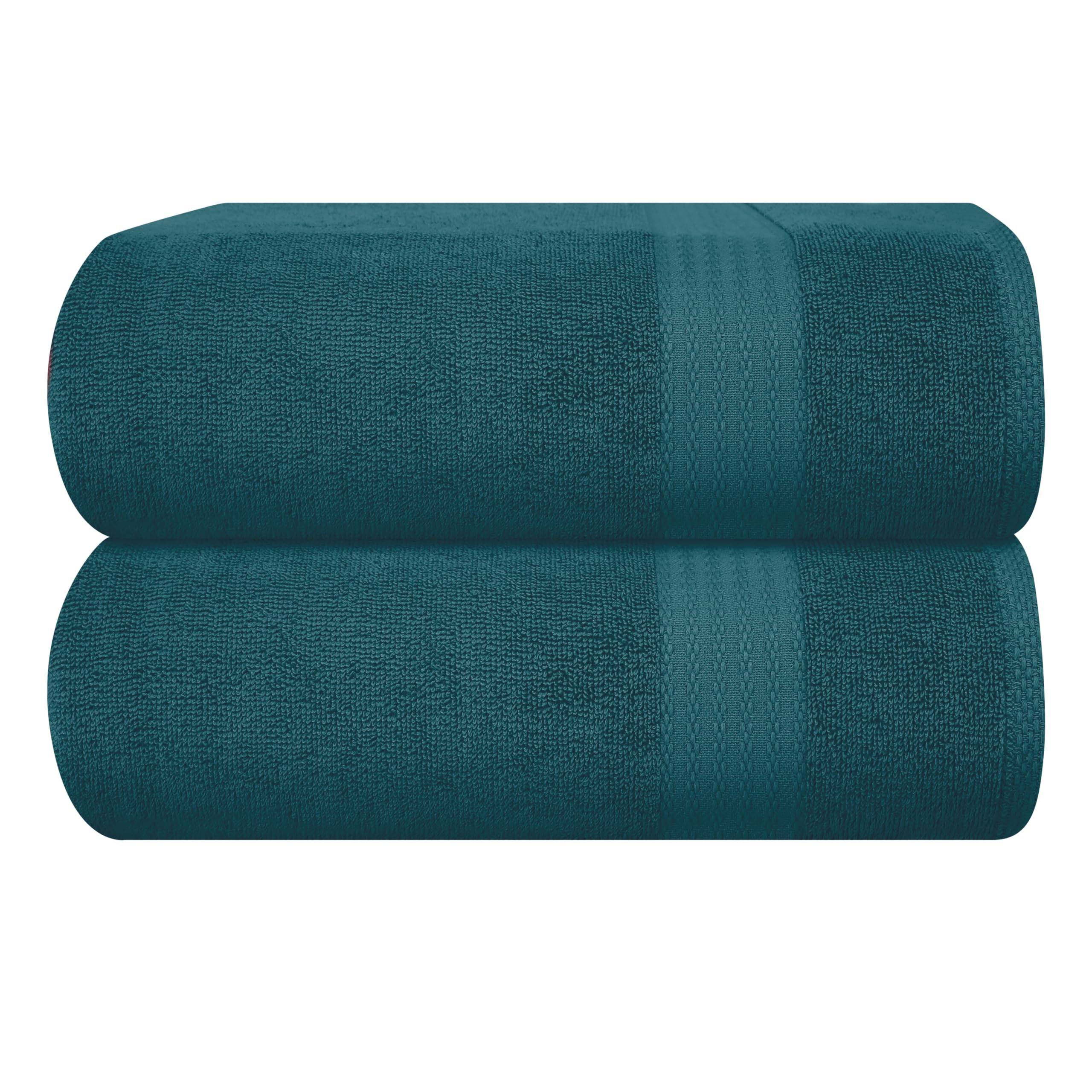 GLAMBURG Premium Cotton Oversized 2 Pack Bath Sheet 35x70-100% Pure Cotton - Ideal for Everyday use - Ultra Soft &amp; Highly Absorbent - Machine Washable - Teal
