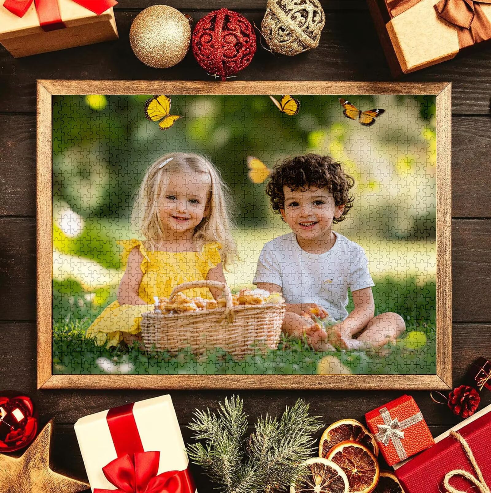 Puzzle Personalizado con Foto, Personalizada Rompecabezas Personalizado Diseña tu Logo Foto o Texto, Personalizado Navidad Halloween San Valentín Parejas Niños Familia Amigos h-2733