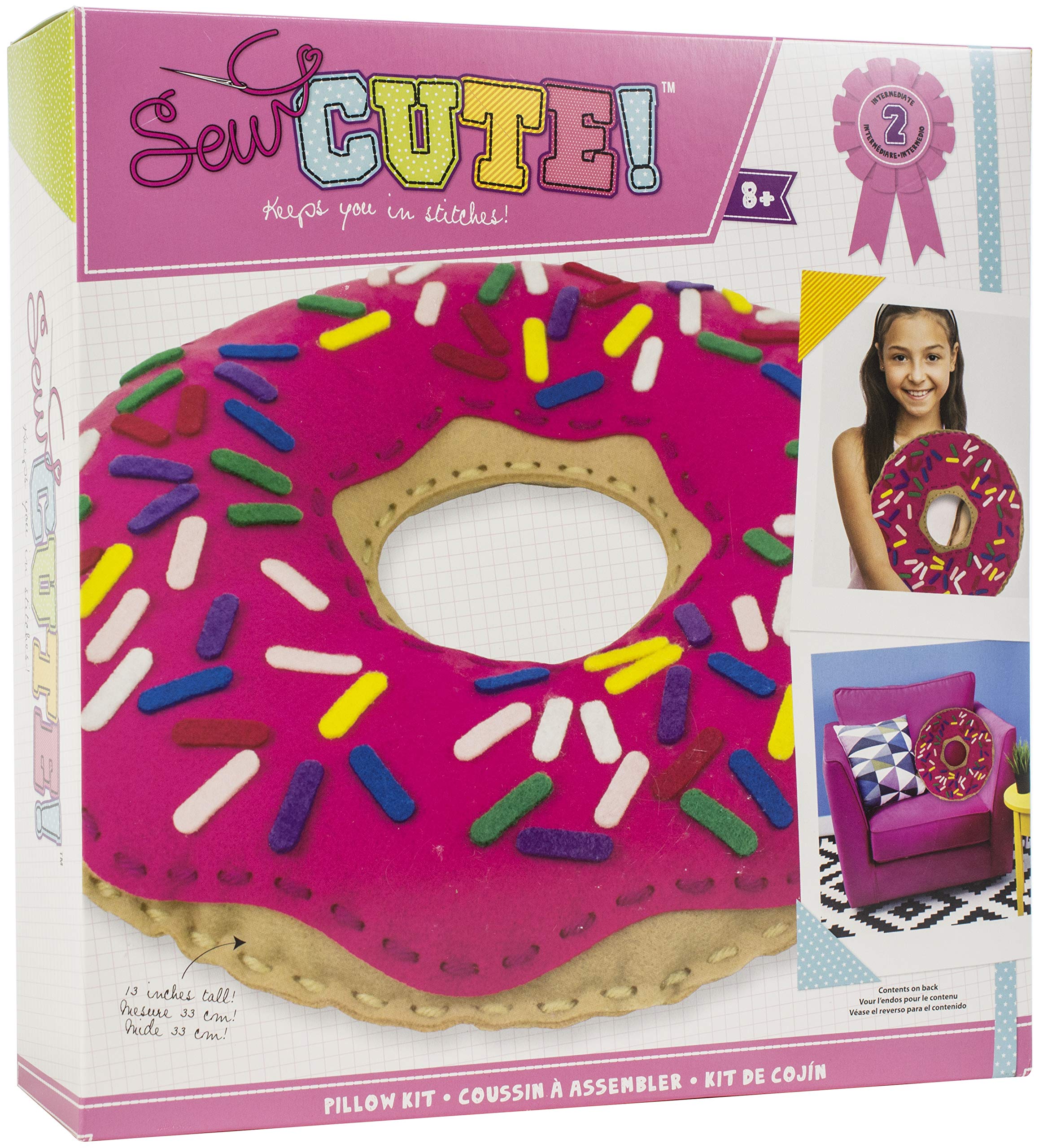 Colorbok Sew Cute Felt Pillow Donut, Multicolor