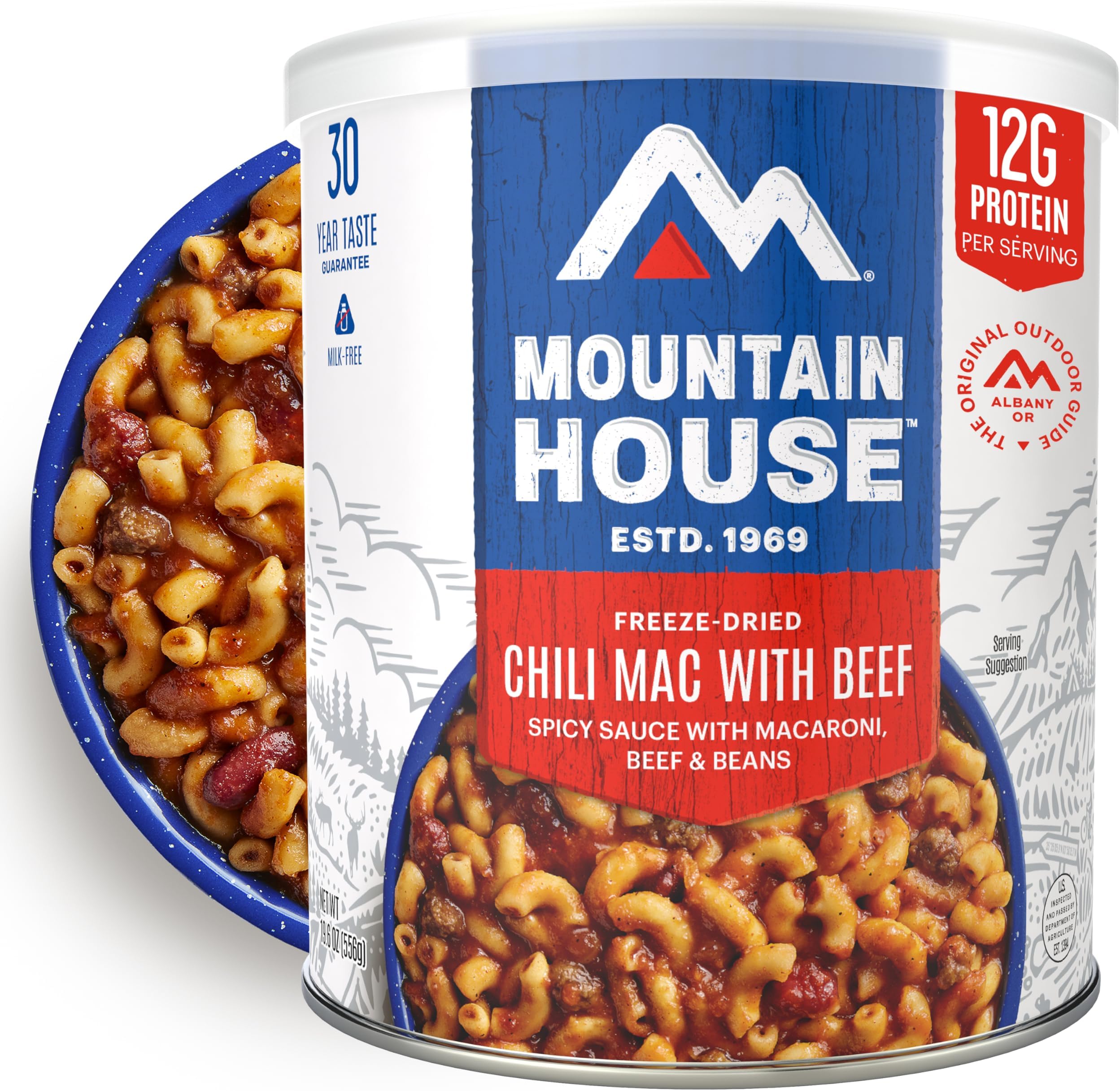 Chili Mac with Beef & Freeze-Dried Food for Camping, 10 Servings, 30-Year Shelf-Life