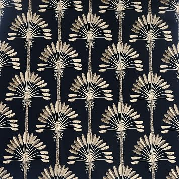 Arthouse | Palm Palace Black & Gold Wallpaper | Luxurious Exotic Wallpaper | Vintage Caribbean Style | Metallic Gold Palms on Bold Black Background | Paste The Paper Application | 1005 x 53cm