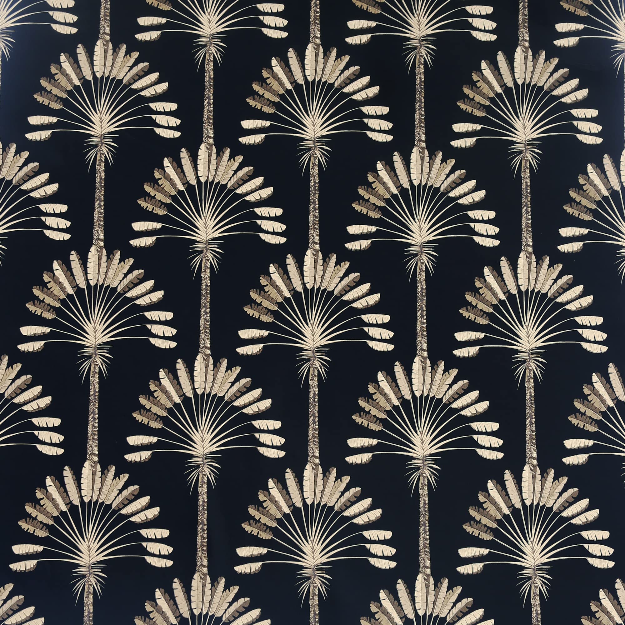 Arthouse Illustrative Palm Palace With Shimmery Gold Metallic Wallpaper - Black