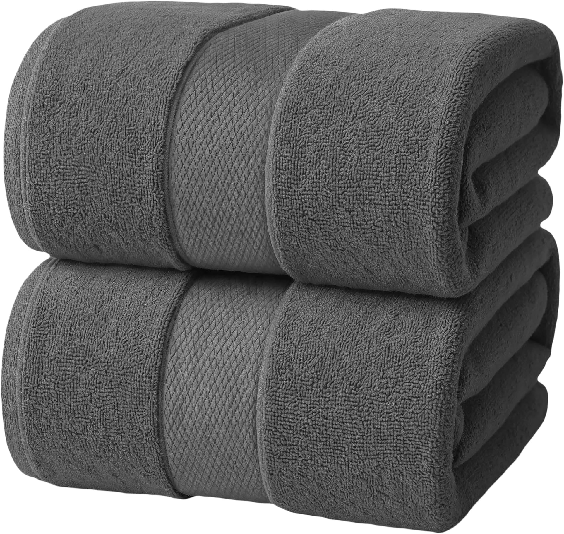 Infinitee Xclusives Grey Jumbo Bath Sheets - Pack of 2, 90cm x 180cm Large Bath Sheet Towel - 100% Ring Spun Cotton - Large Towels for Bathroom, Hotel & Spa Quality Towels