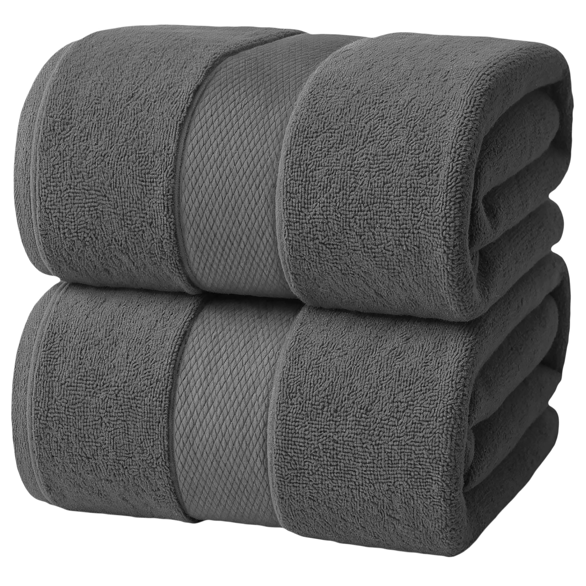 Sponsored Ad – Shadow Grey Jumbo Bath Sheets - Pack of 2, 90cm x 180cm Large Bath Sheet Towel - 100% Ring Spun Cotton - Large Towels for Bathroom, Hotel & Spa Quality Towels