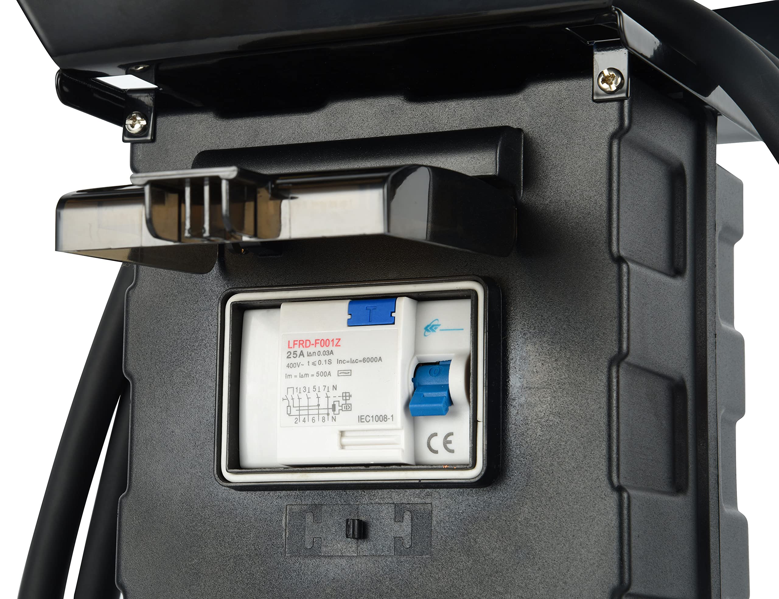 Electraline Cuadro Eléctrico de Obra con Interruptor RCD 30mA, 4 Enchufes Schuko + 2 CEE, Cable H07RN-F 5G2.5 IP44