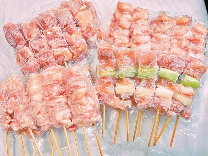 国産 焼き鳥 冷凍 セット40本 生串 未加熱 (もも10本 皮10本 ももねぎ10本 ぼんじり10本)