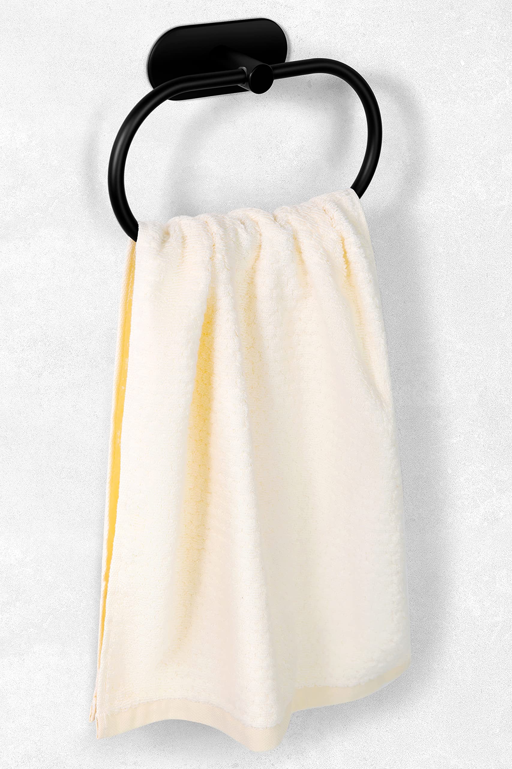 Toallero Sin Taladrar - Soporte para Gancho de Baño Toalla Anillo Pared para Pegar (Acero Inoxidable (Negro))