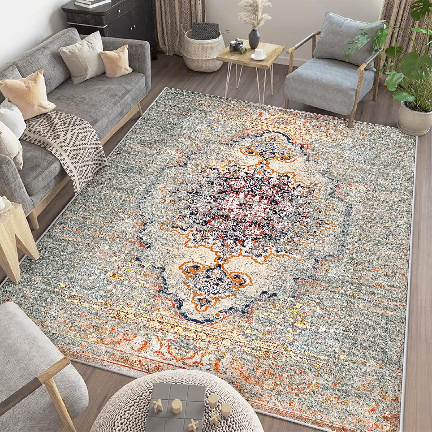 meejou 6x9 Area Rugs Vintage Rugs 6x9 Machine Washable Rug