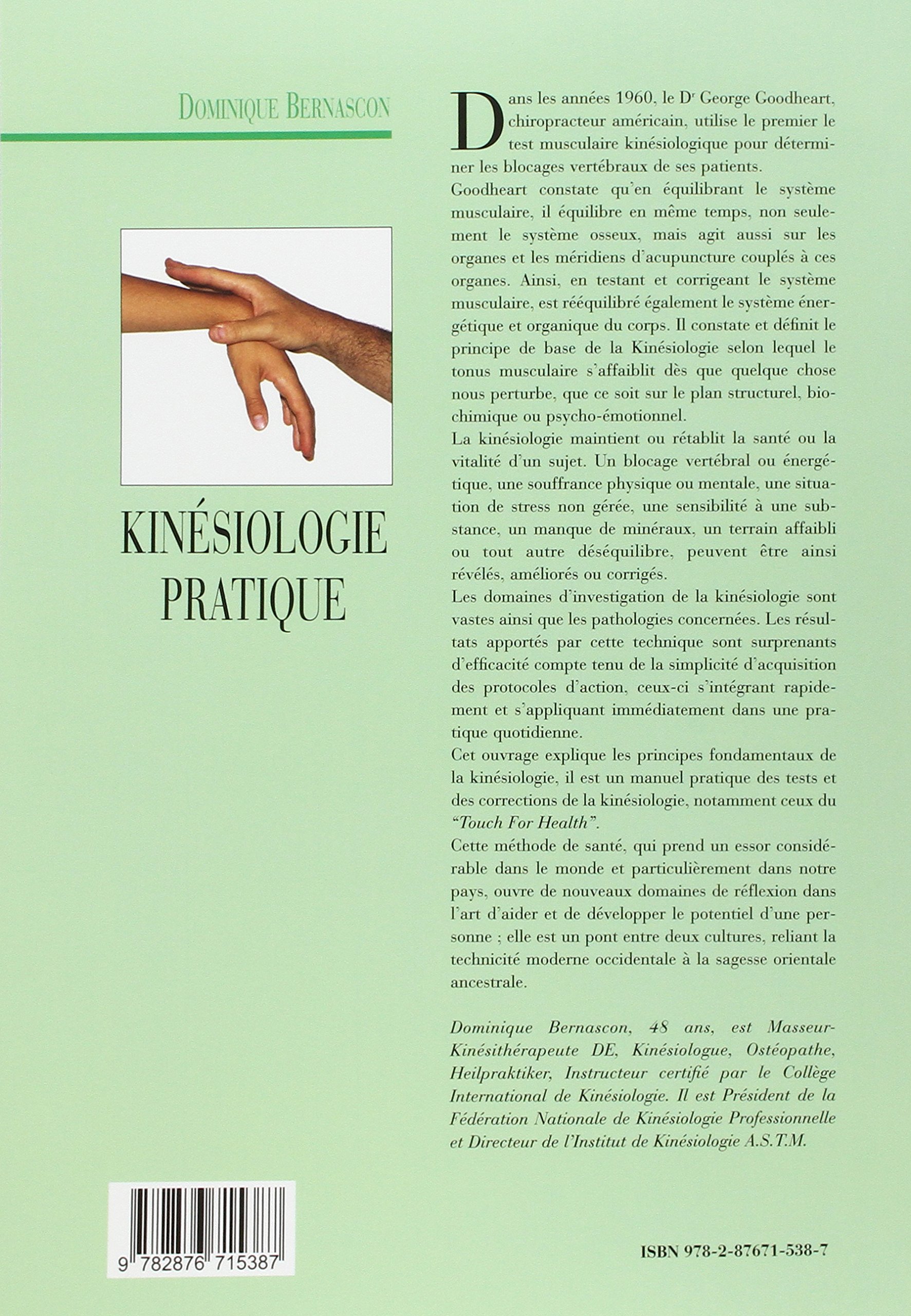 KINESIOLOGIE PRATIQUE, Tests, techniques, corrections