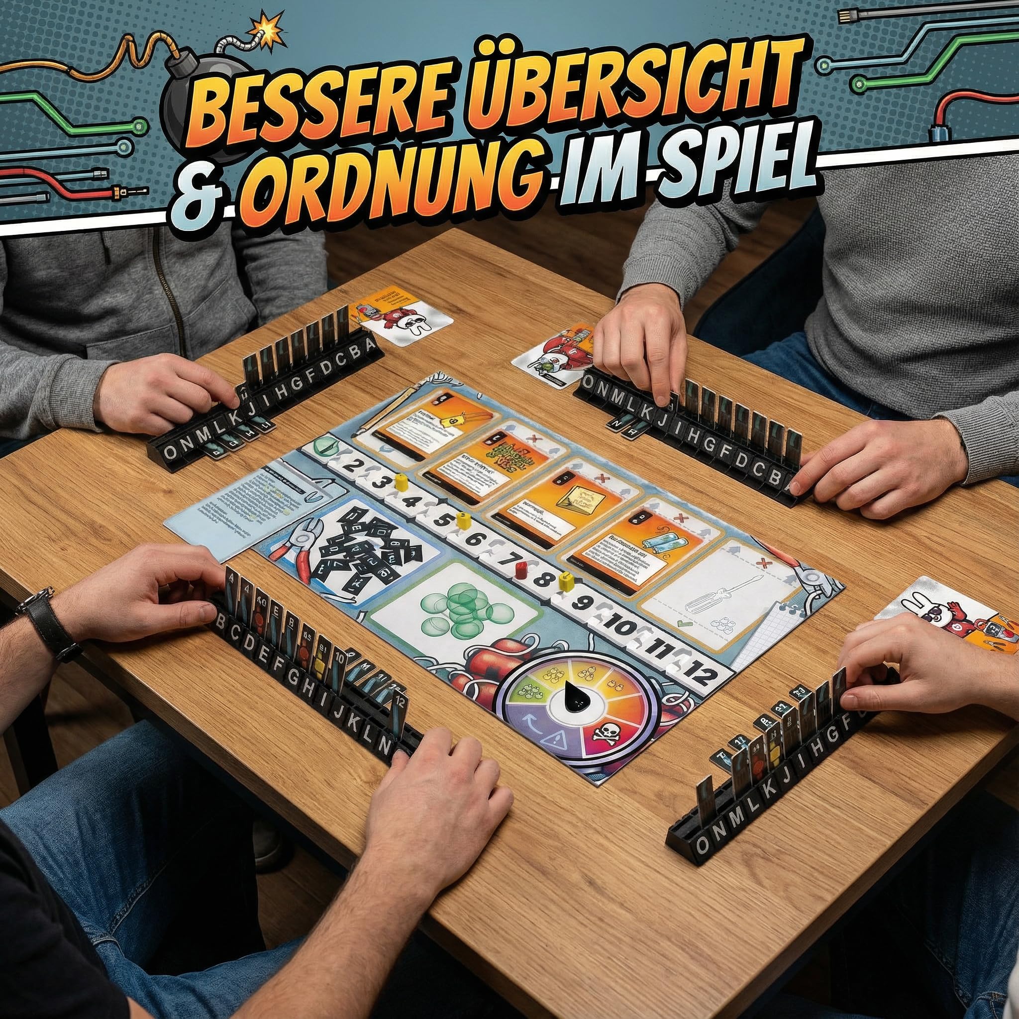 Kabelhalter passend für Bomb Busters – 5 Stück Organizer für Kabelplättchen – Kompatibel mit Spiel des Jahres 2025 - Praktisches Erweiterungs-Upgrade