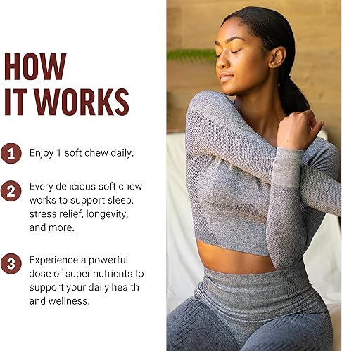 Miniatura 4 de FORCE FACTOR Modern Mushrooms Soft Chews, suplemento de hongos Reishi para apoyar el sueño, aliviar el estrés y la longevidad, suplemento