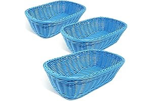 Hand Woven Polyester Storage Baskets with Lid, Waterproof Indoor Outdoor Laundry Hampers,...
