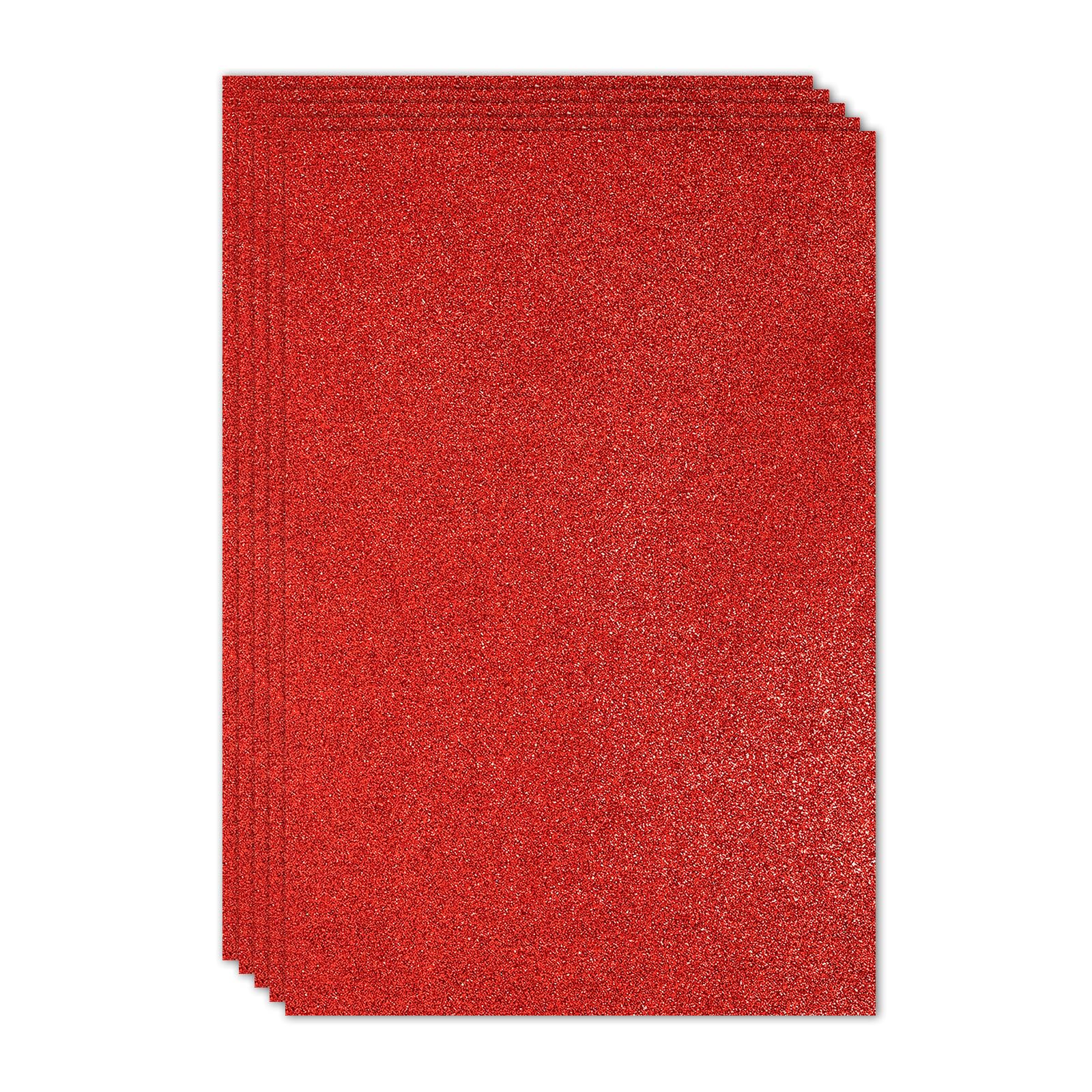 PATIKIL Red Shiny EVA Glitter Foam Sheet 11.8 x 7.9 Inch 2mm Thick Sparkle EVA Glitter Felt for Crafts DIY Project 5 Pcs