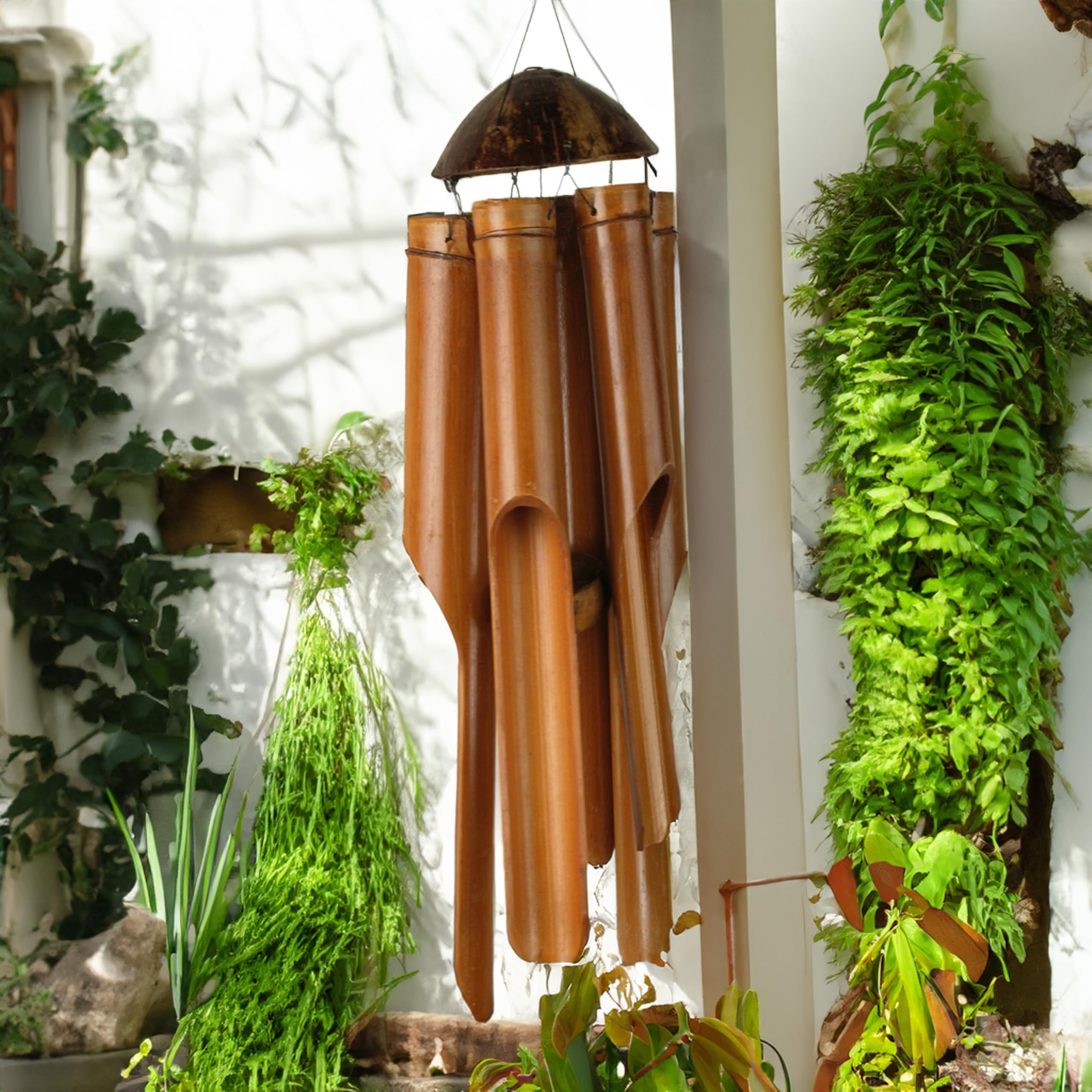 Tokoindah Windspiel Bambus Kokosnuss handgefertigt aus Bali 