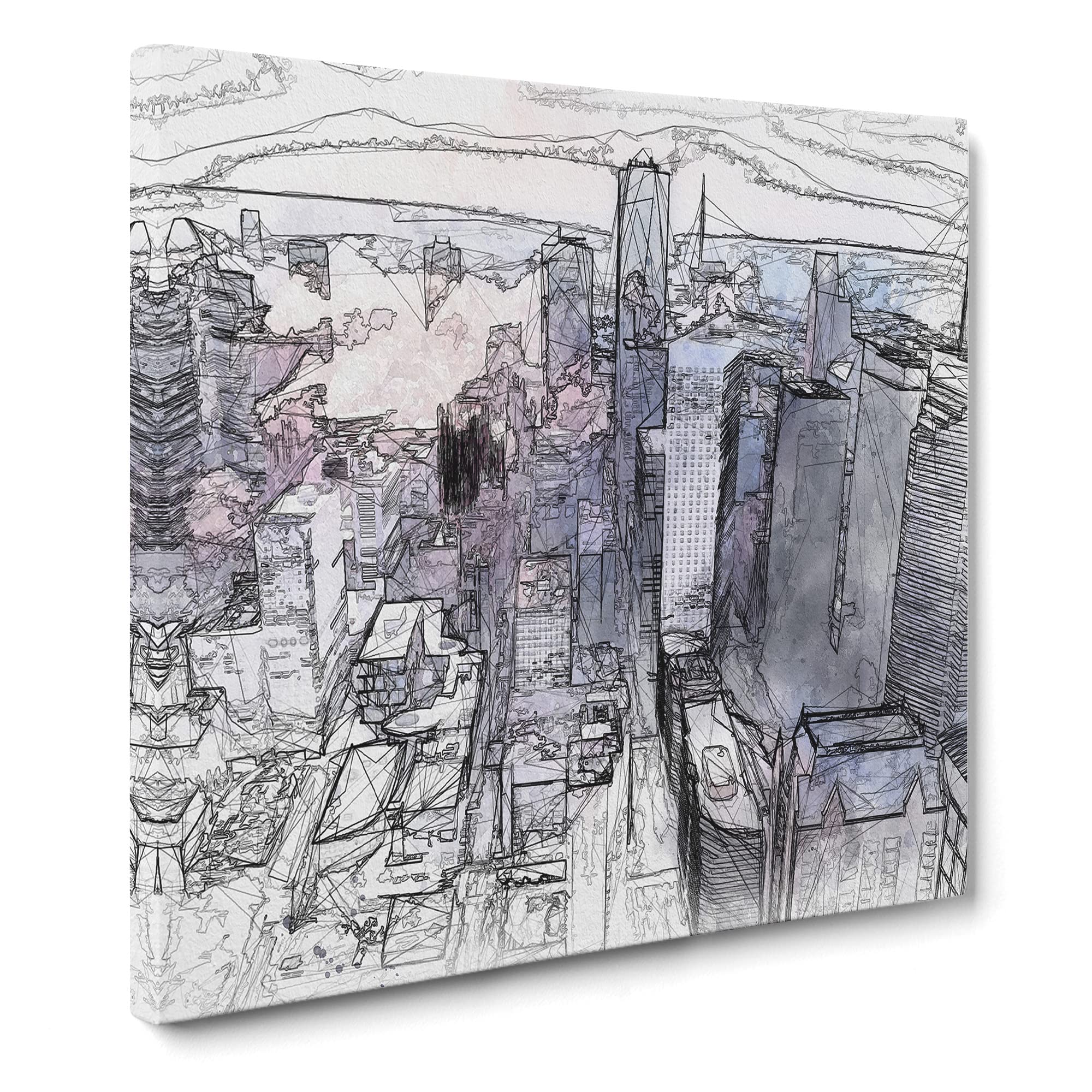 Houston Texas Skyline Canvas Print, Mixed, 35L x 35W cm