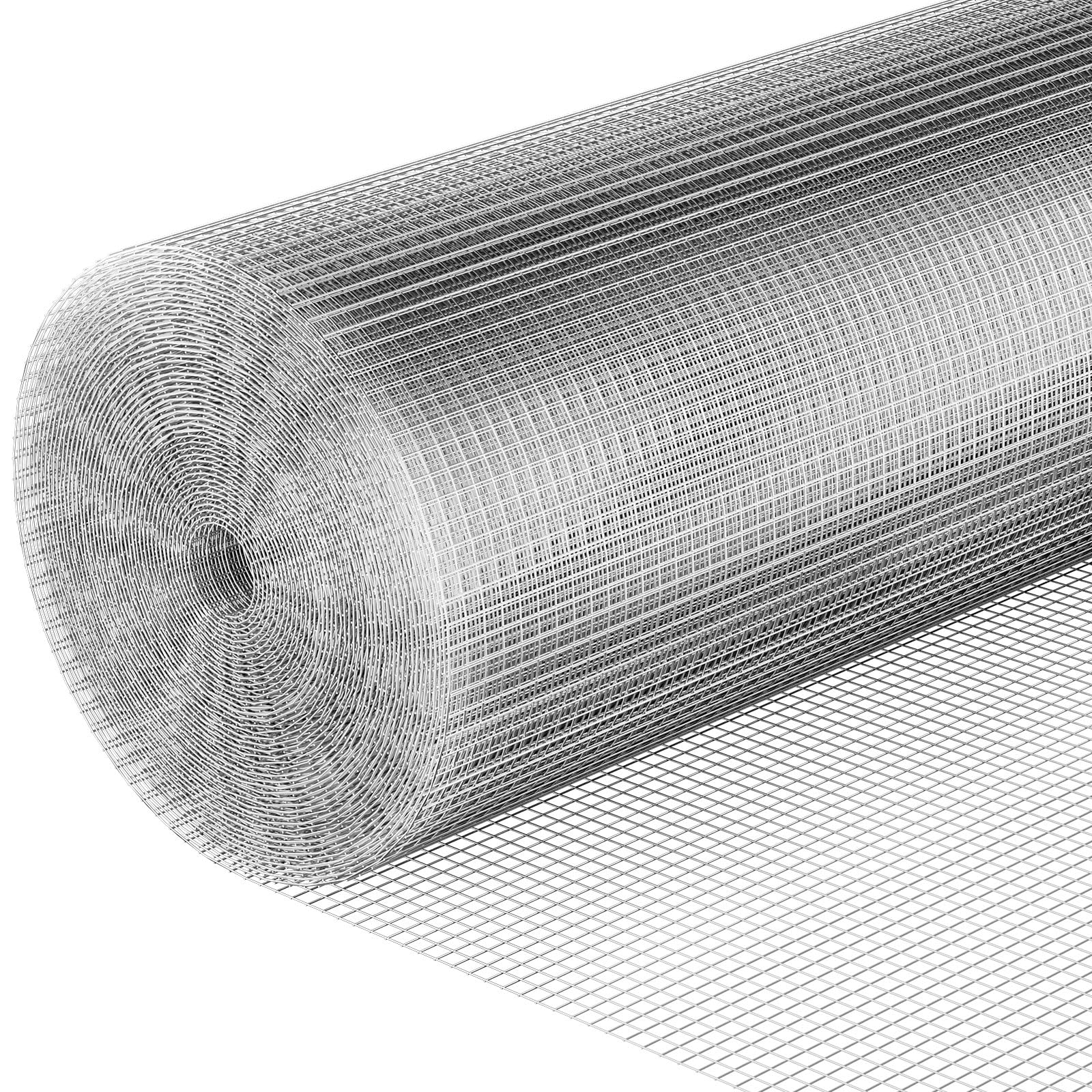 Grillage métallique galvanisé 1 × 10 M, Grillage a Poule, Mailles 6x6 mm, Grillage anti-campagnols, Grillage Métallique, pour Lapins Pour Poulailler, Élevage de Volailles, Jardin