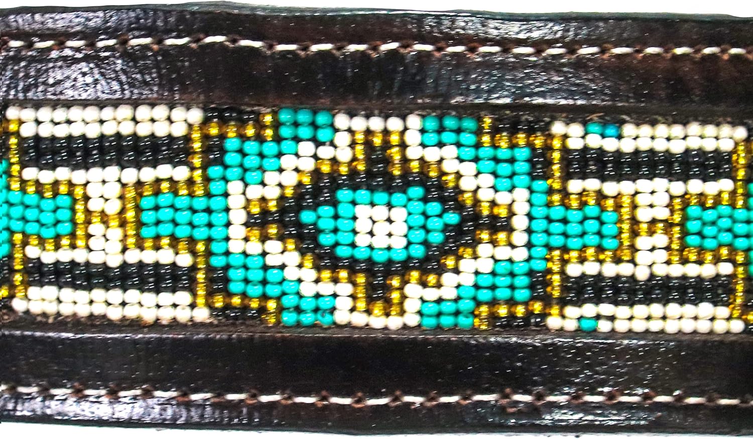 RAJ INTERNATIONAL 4 Piece Multi - Design Beaded Western Premium Leather Hand Carved Tooled Headstall, Breast Collar, Reins & Wither Straps Size Full (Full, Beaded_Style_01) : Sports & Outdoors