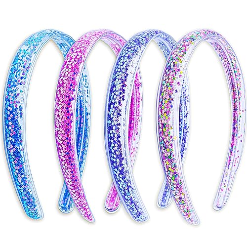 FROG SAC 4 diademas con purpurina para niñas – Diadema brillante para niños con dientes de peine, bandas finas para la cabeza de niña pequeña, disponible en Yaxa Guatemala