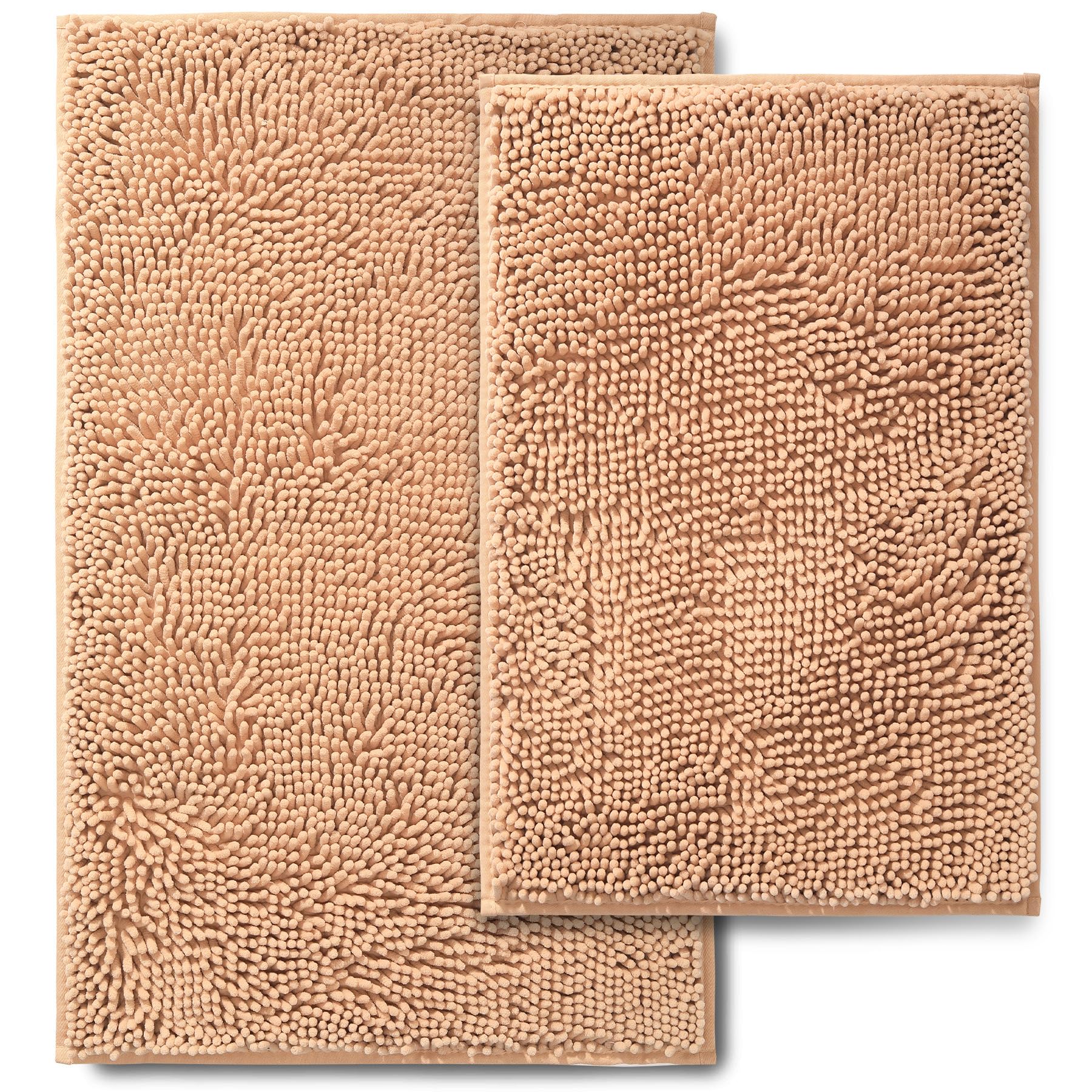 Bathroom Rugs 2 Piece Set Absorbent Non-Slip Soft Chenille Bath Mat Machine Washable Comfortable Floor Mats 20 30