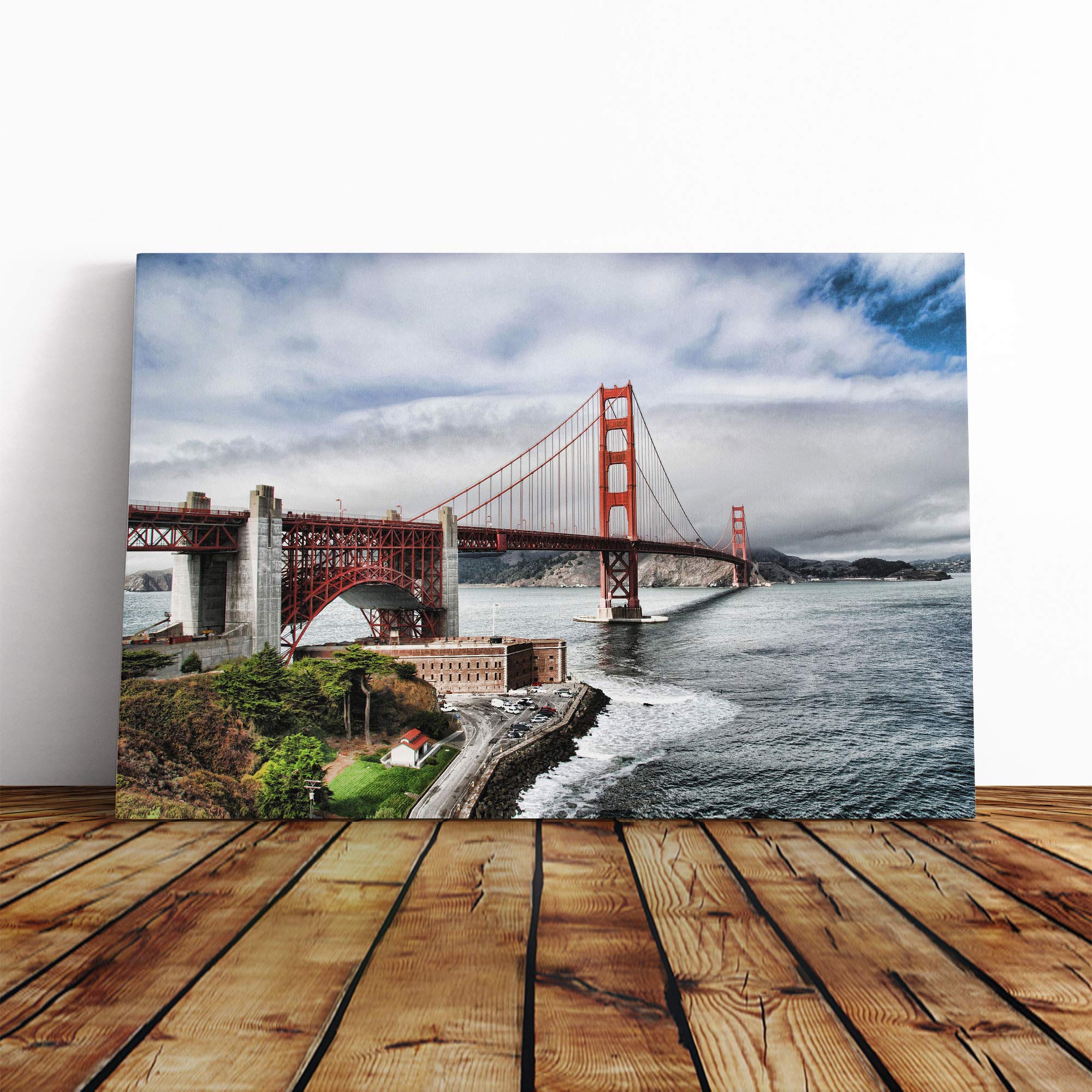 The Golden Gate Bridge San Francisco California (8) Canvas Print | Gallery Wrapped 30mm Frame Wall Art | 20x14 inches | Ready to Hang | Modern Cityscape Picture | Living Room Bedroom Lounge Office