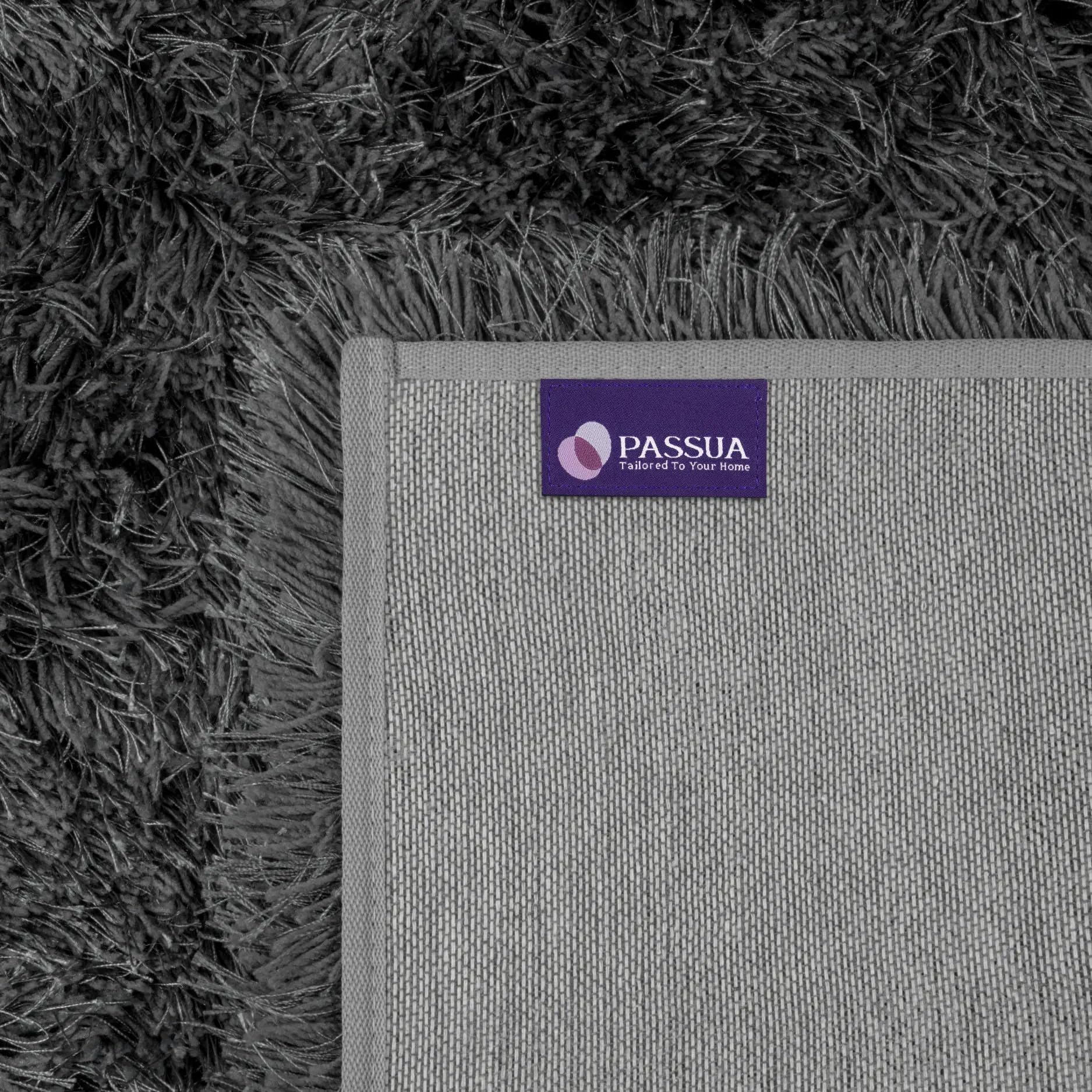 Tapis Shaggy Cascade - 190 x 110 cm - Gris foncé - Tapis à poils longs moelleux pour salon, chambre à coucher et chambre d'enfant - Tapis en fourrure douce en polyester