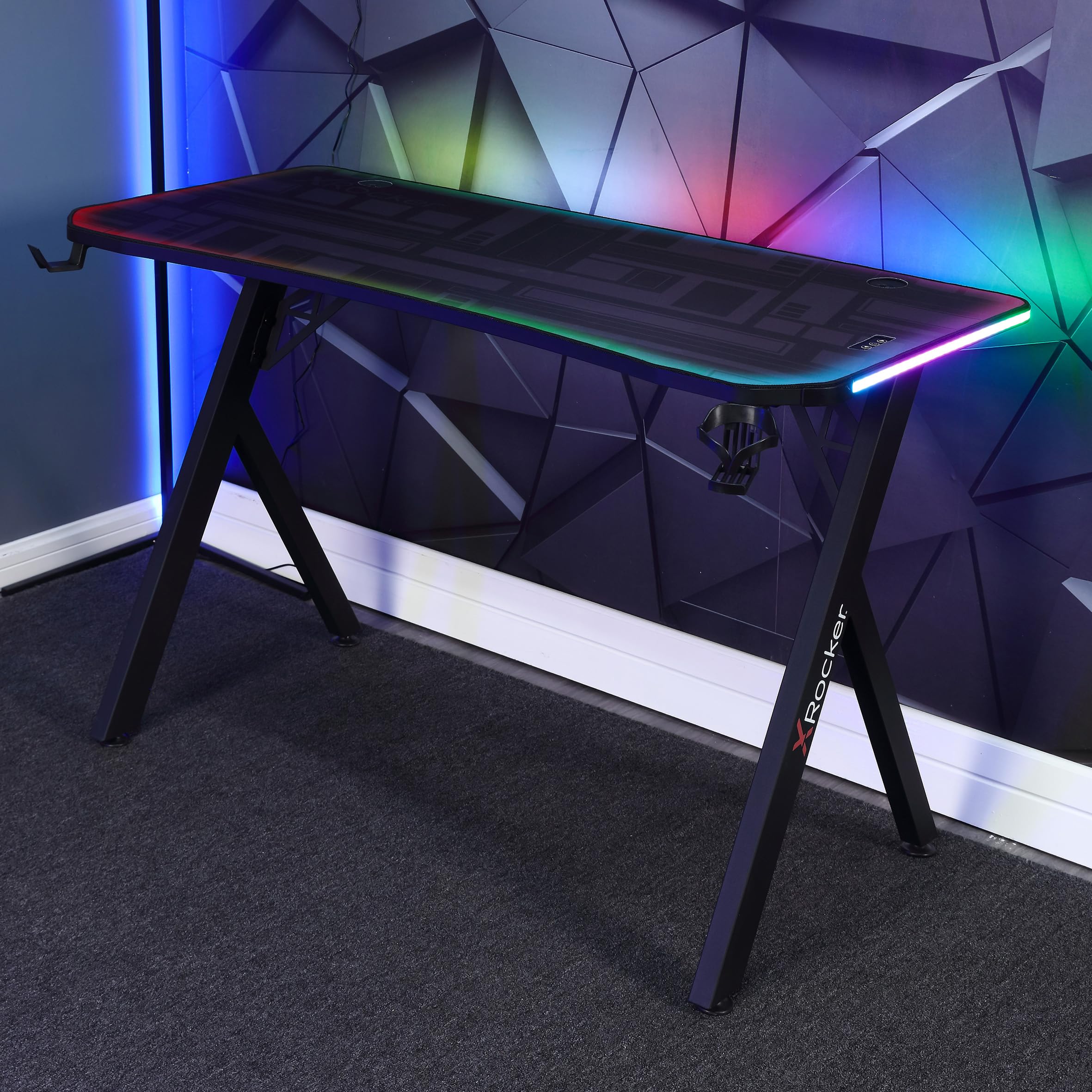 X Rocker Lumio RGB - Gaming Schreibtisch mit Beleuchtung & App-Steuerung (Compact)