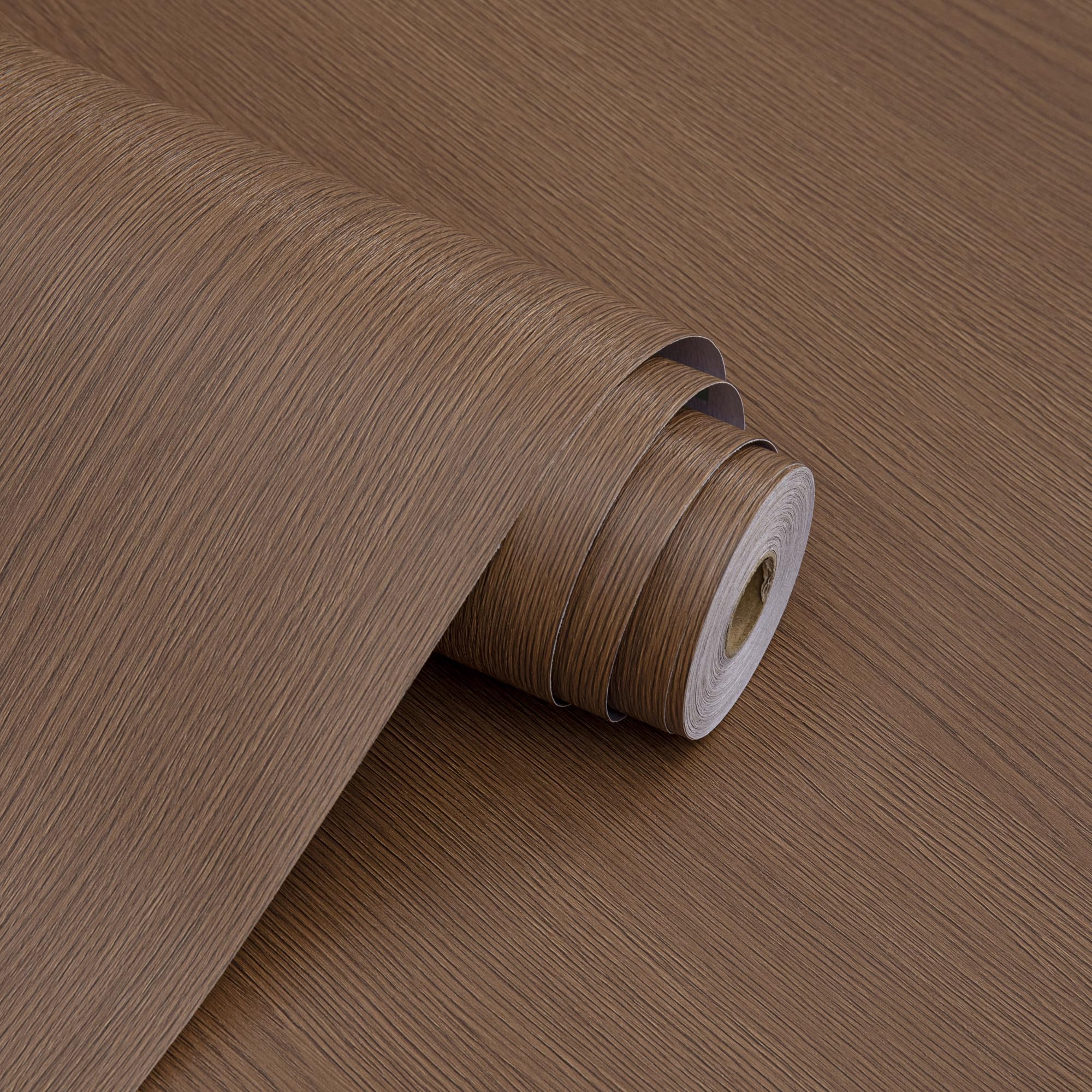 Haimin Wallpaper (24in X 393in) Wood Contact Paper Peel and Stick Self-Adhesive and Removable Wallpaper for Cabinet Wall Furniture Countertop Kitchen Room Wood Grain Wall Paper (Brown (03))