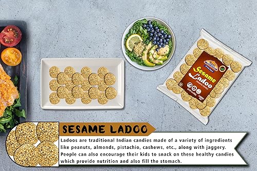 Miniatura 20 de Rani Peanut Ladoo (caramelo redondo de maní quebradizo) 7 onzas (7.05 oz) x paquete de 20 ~ Todo natural Vegano Sin colores Apto para gluten