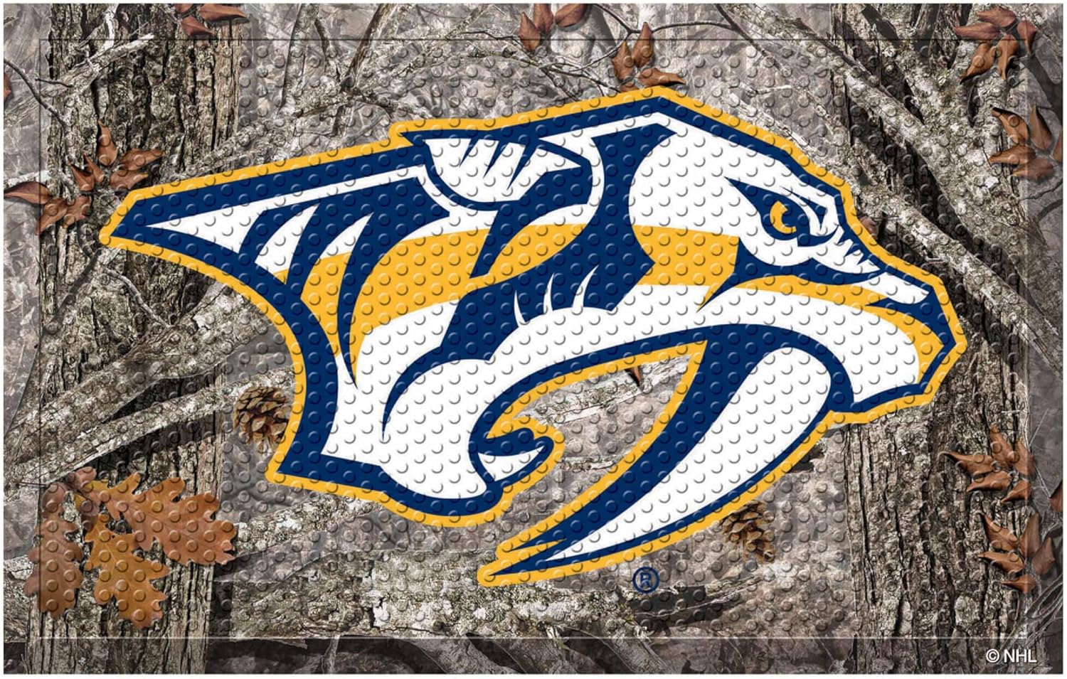 FANMATS 19155 Nashville Predators Rubber Scraper Door Mat, Camo Color