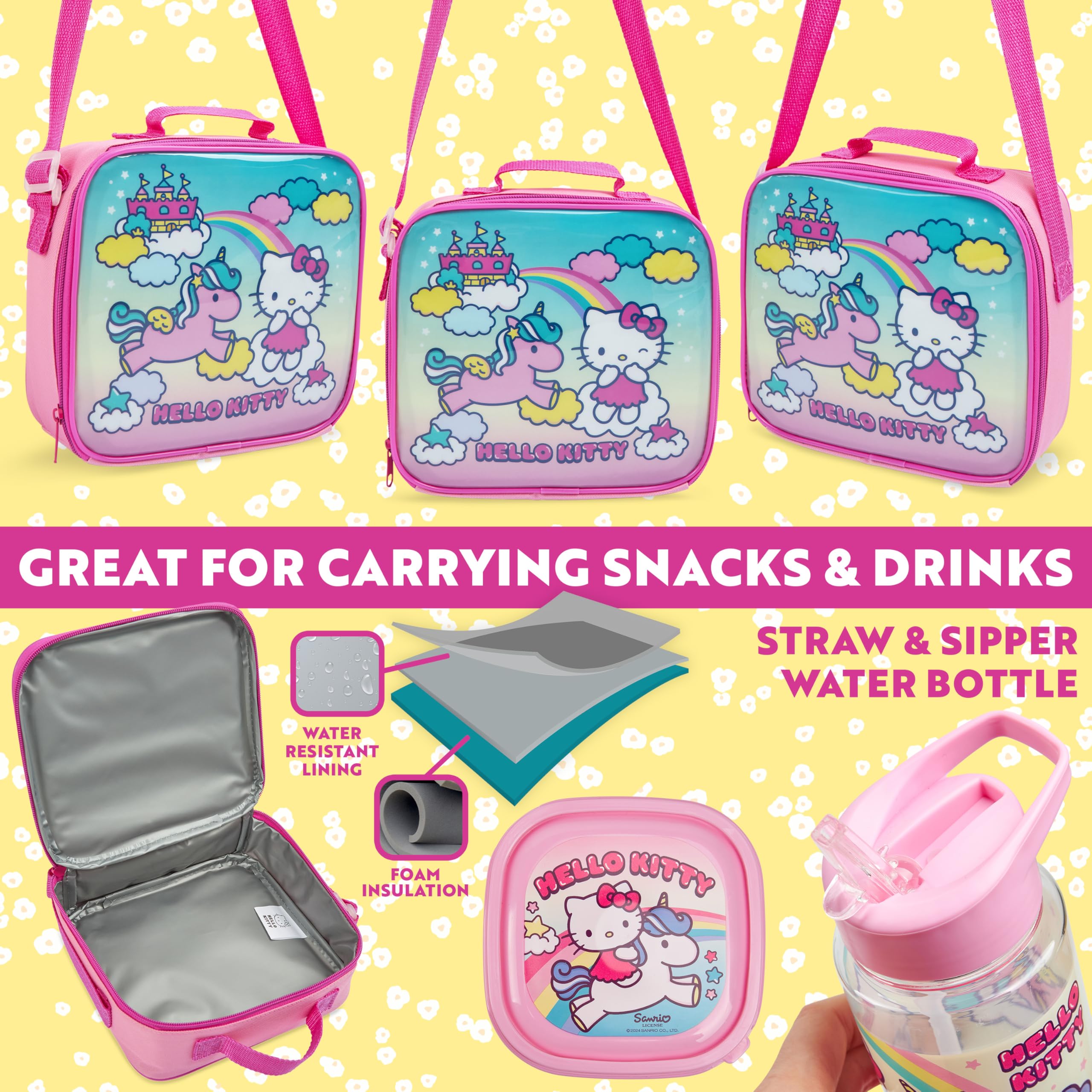 SANRIO Hello Kitty - Contenitore per il pranzo per ragazze