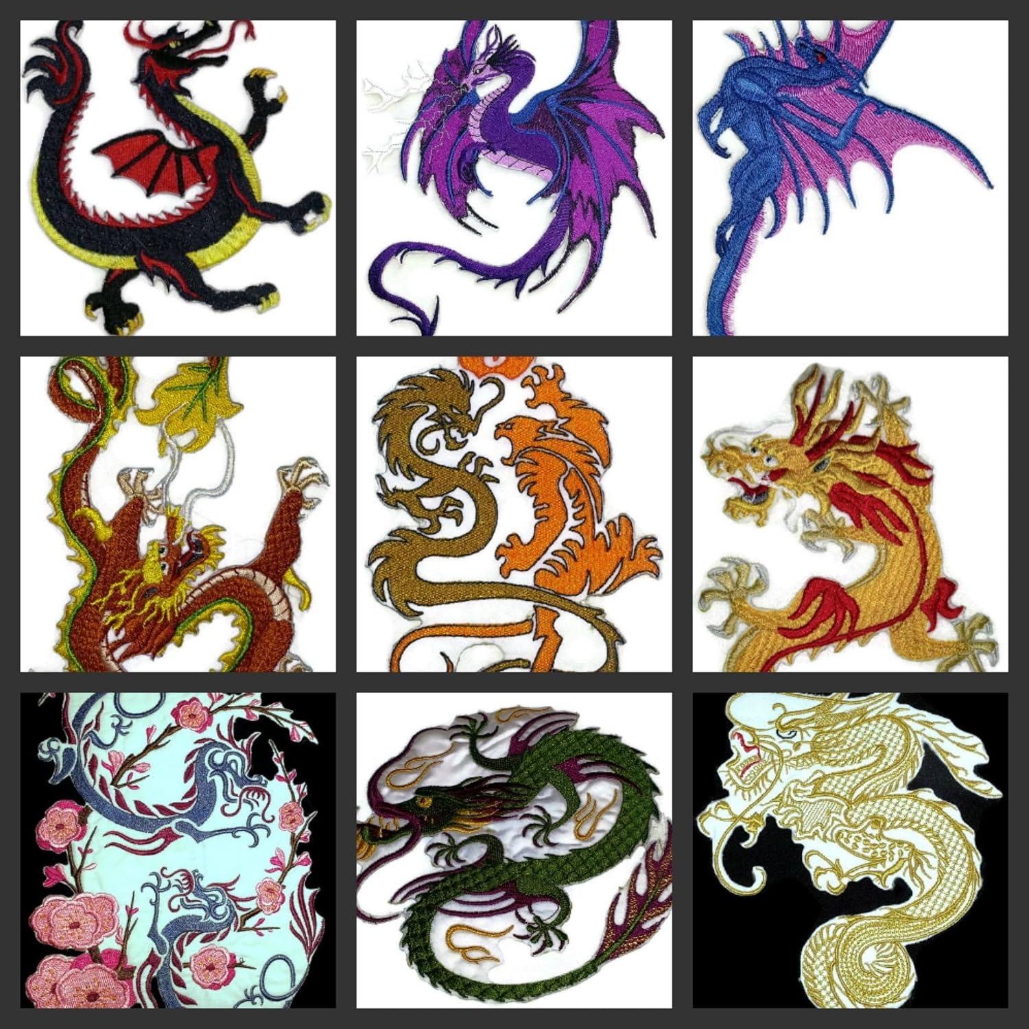 BeyondVision Custom Yellow Dragon Embroidery Iron On/Sew Patch [6.54" * 4.7"][Made in USA]