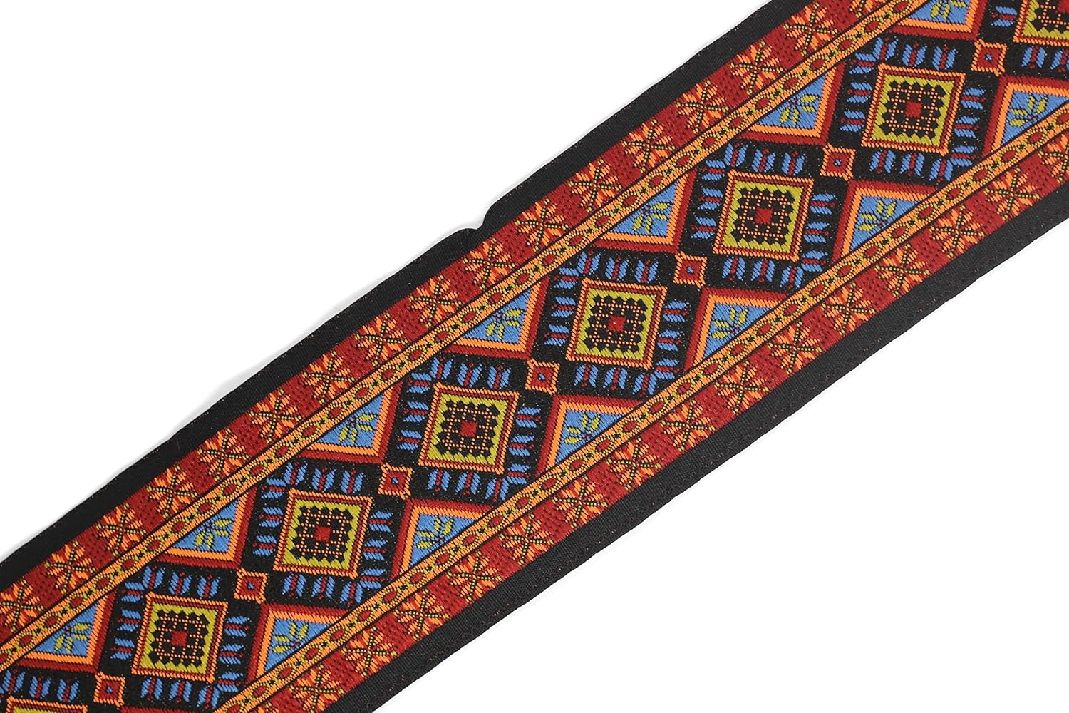 11 Yard Spool 1.96" Red Orange Ethnic Geometric Jacquard Ribbon Woven Trim Embroidery Tape for Home Decor Clothing and Costume Design 50996