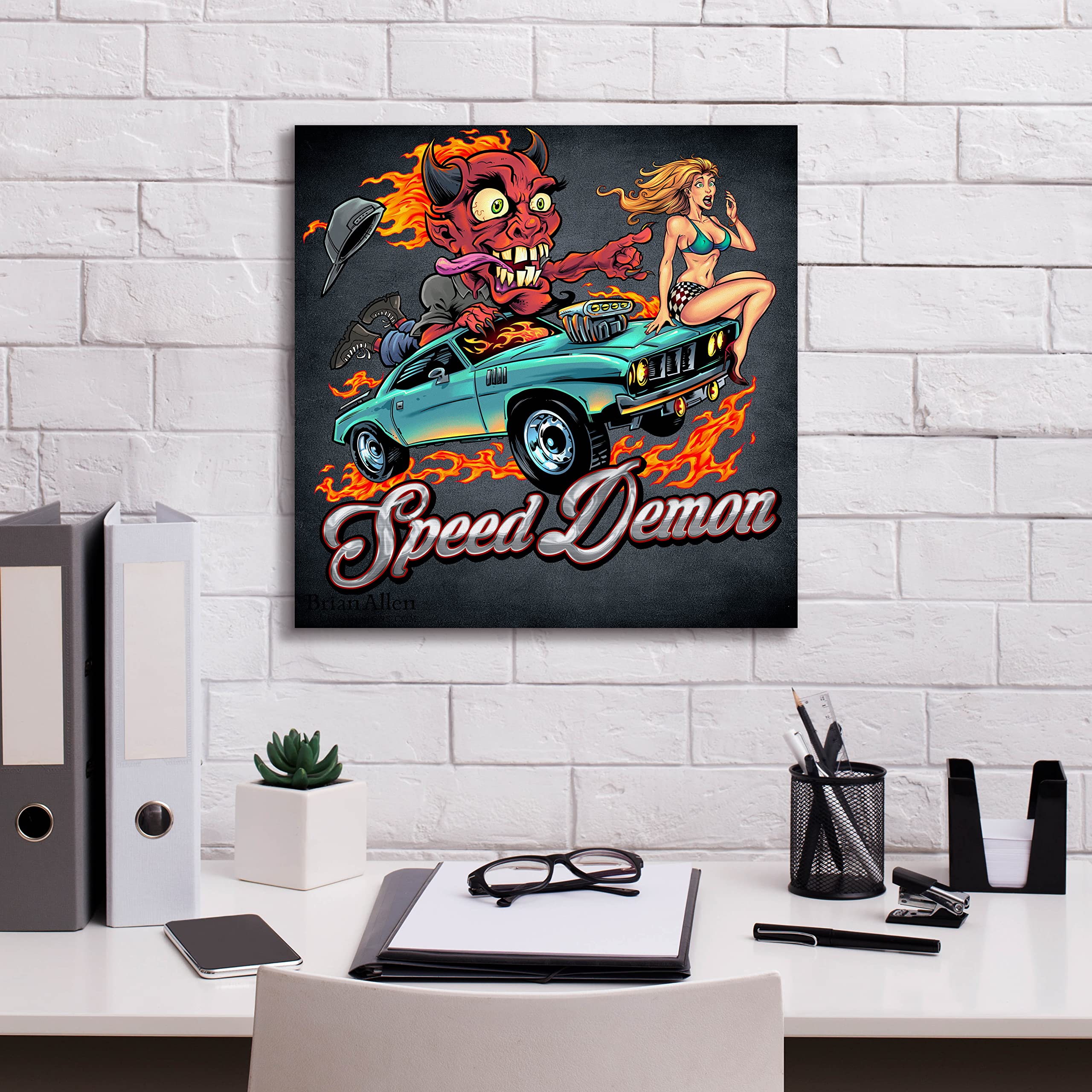 Amazon.com: Epic Graffiti 'Speed Demon Flaming Hot Rod' by Flyland