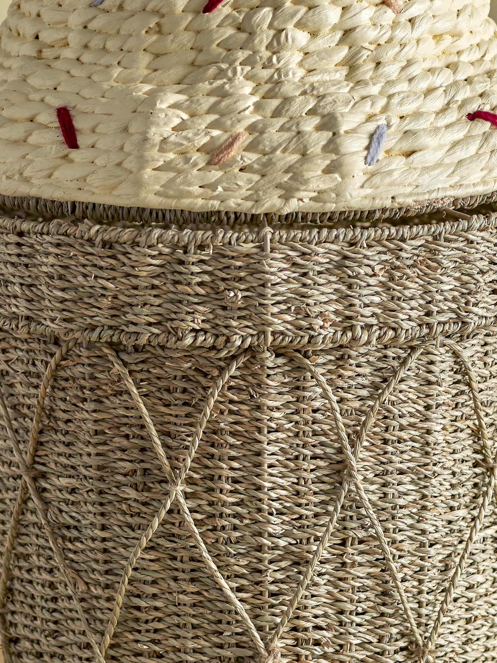 Bloomingville [DL] Cillie Korb mit Deckel, Natur, Wasserhyazinthe; D40xH72 cm