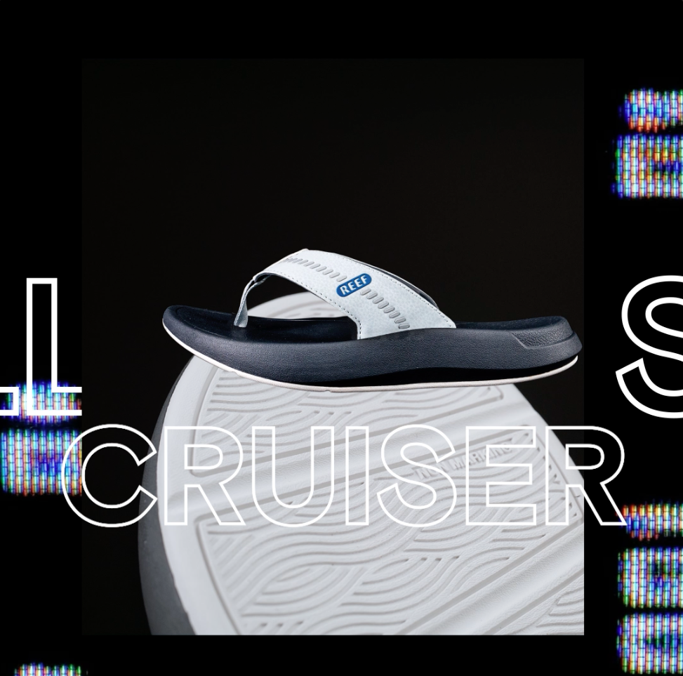 Amazon.com | REEF Mens Sandals, Cruiser, Black/Grey, 6  display picture 1