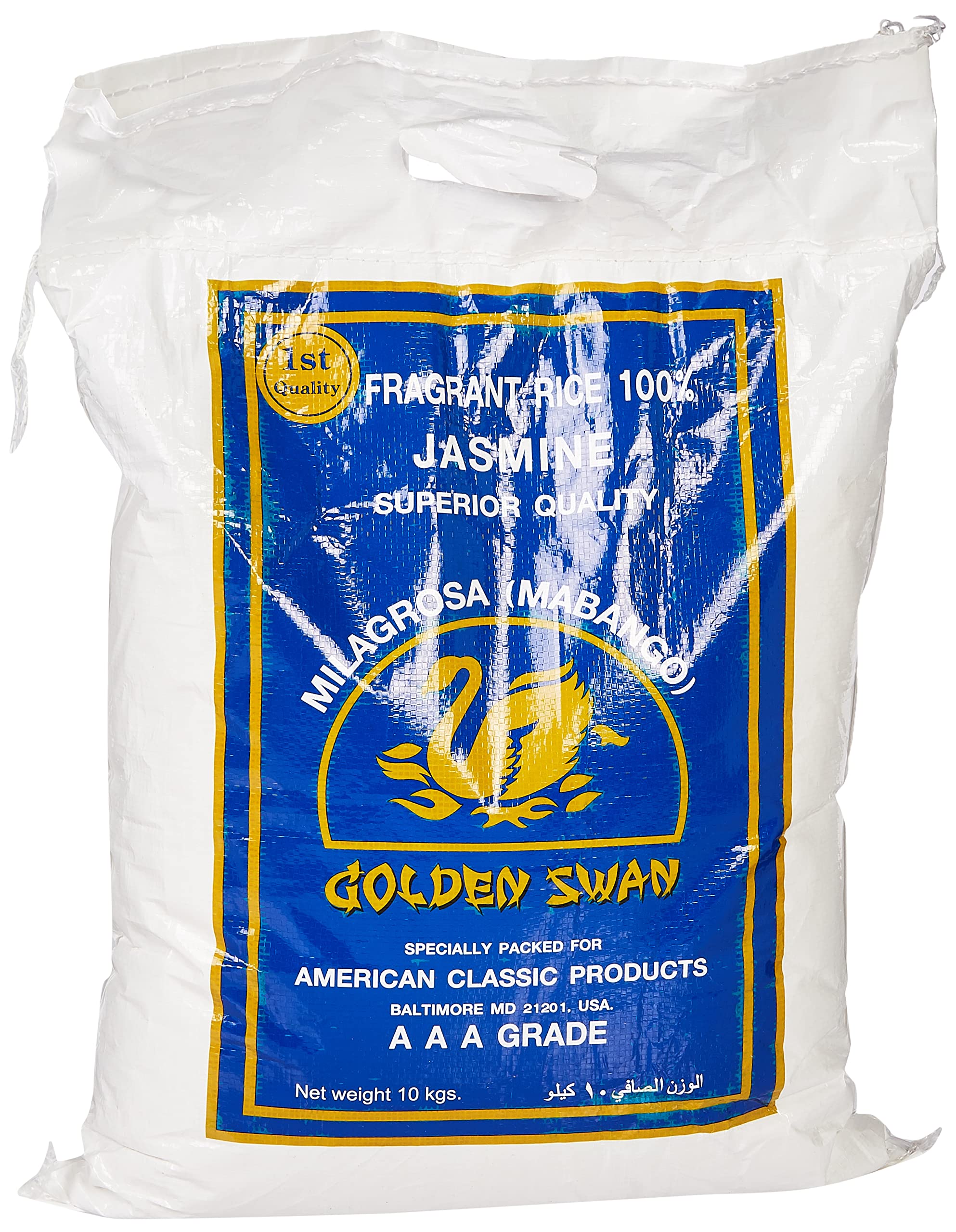 GOLDEN SWAN Fragrant Milagrosa Mabango Jasmine Rice, Aaa, 10Kg
