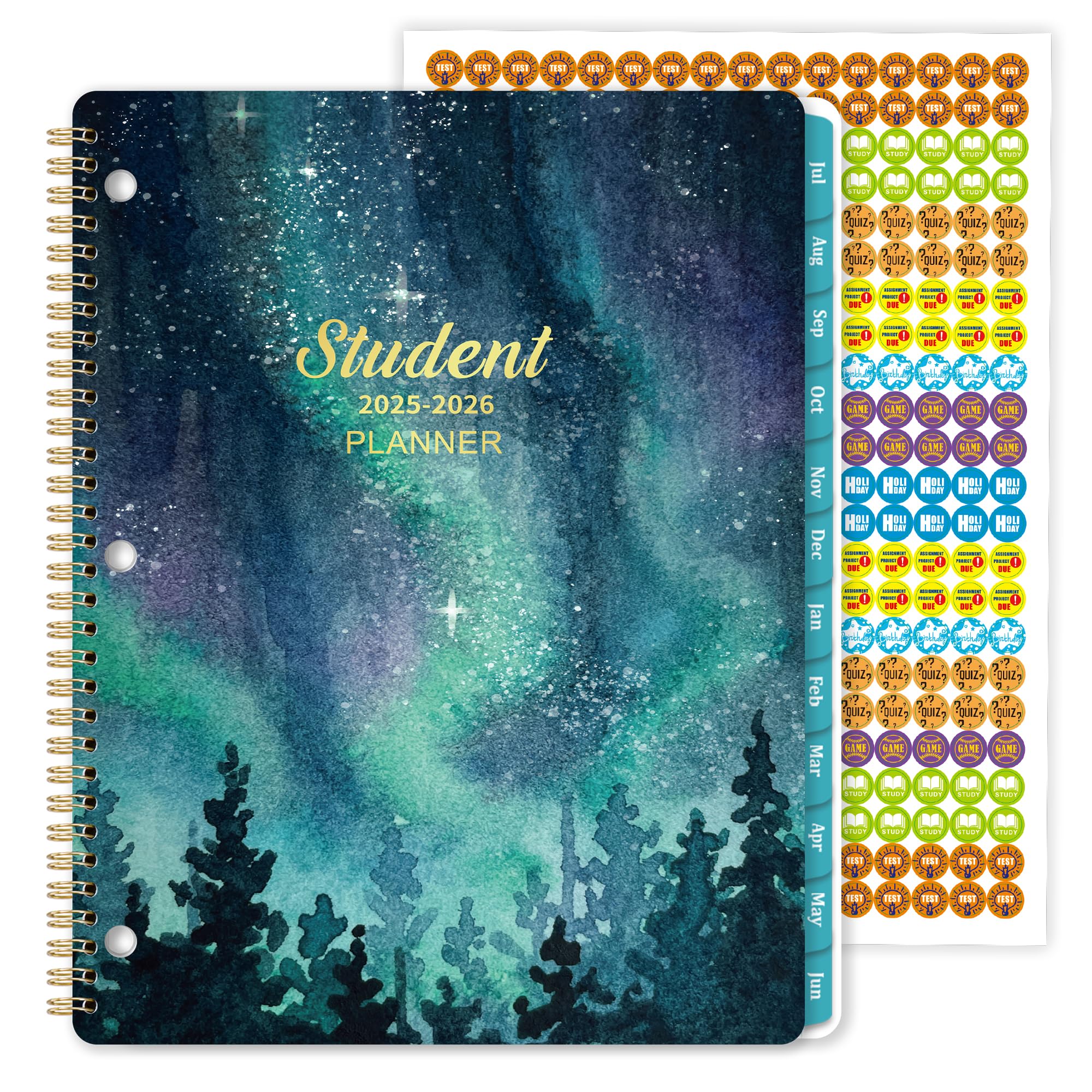 Student Planner 2025-2026 - 2025-2026 Student Planner, Jul 2025 - Jun 2026, 9'' x 11'', 368 Stickers and Back Pocket
