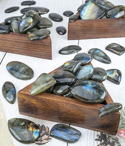 Miniatura 8 de Cabujón de labradorita de más de 250 quilates, piedras preciosas naturales, cabujones surtidos de piedras para bricolaje, fabricación de joyas,