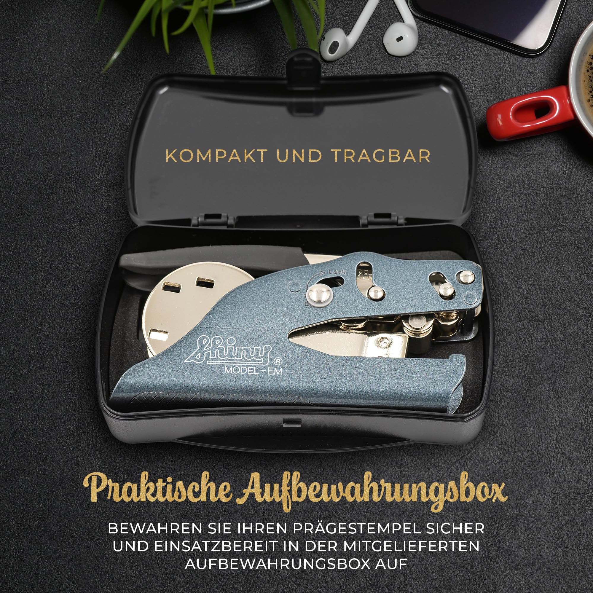 Prägestempel für Papier – Fertige Motive Herzlichen Glückwunsch, Für Dich, Mit Liebe gemacht – Embosser für Karten, Geschenke & DIY Basteln (Von Herzen)