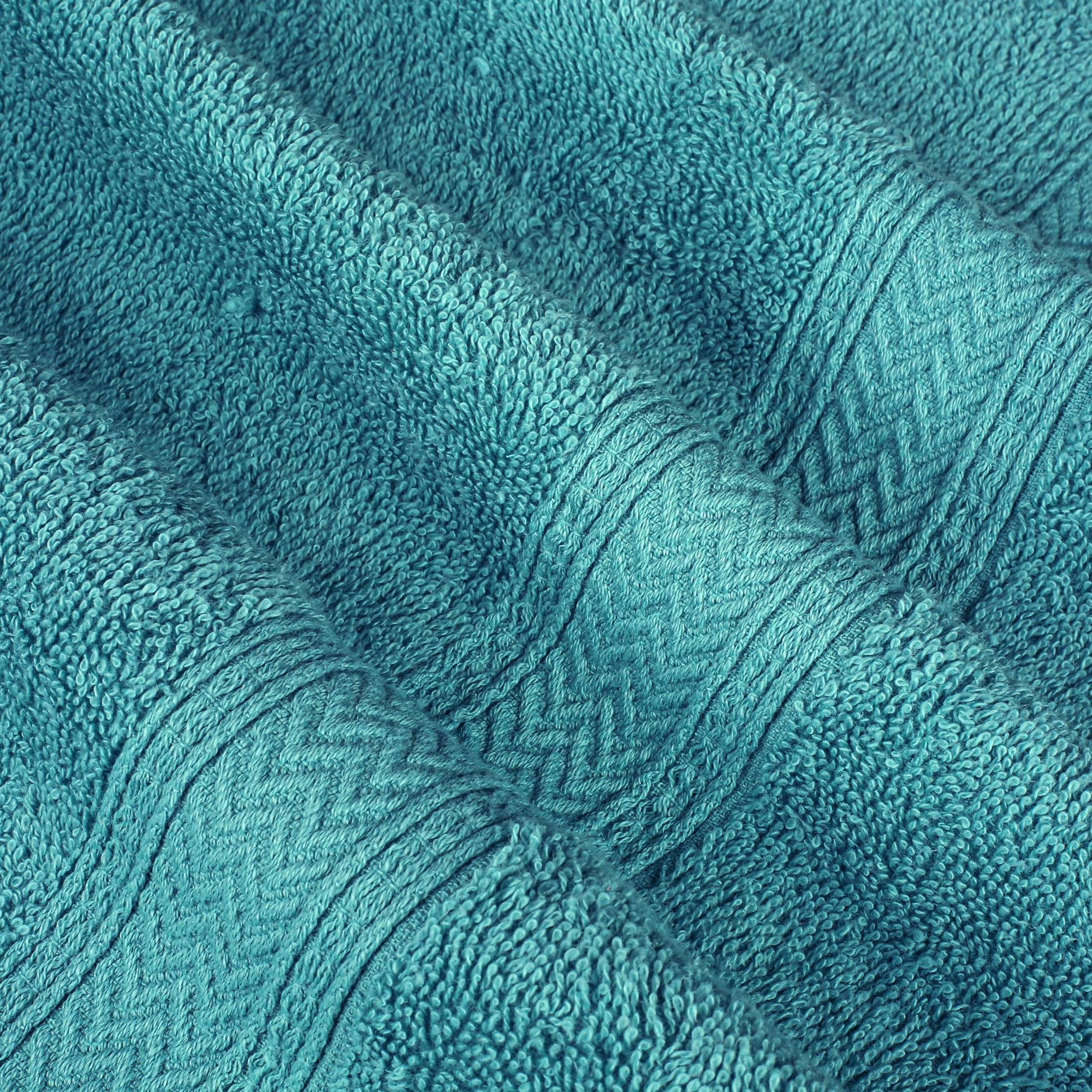 Hillfair Bathoom Towel Set of 24 Pieces, 2 Bath Sheets, 4 Bath Towels, 6 Hand Towels, 4 Fingertip Towels, 8 Washclothes, Quick Drying, High Absorbent Towel Set for Bathroom: Aqua/Sea Green