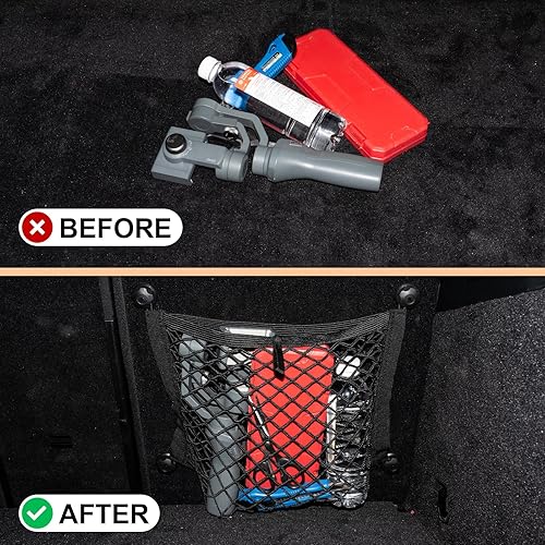 Miniatura 4 de Paquete Universal de 2 Redes de Carga Elásticas Pequeñas con Bolsillo Organizador, Bolsa de Almacenamiento de 36,3 x 24,1 cm, Red de Almacenamiento