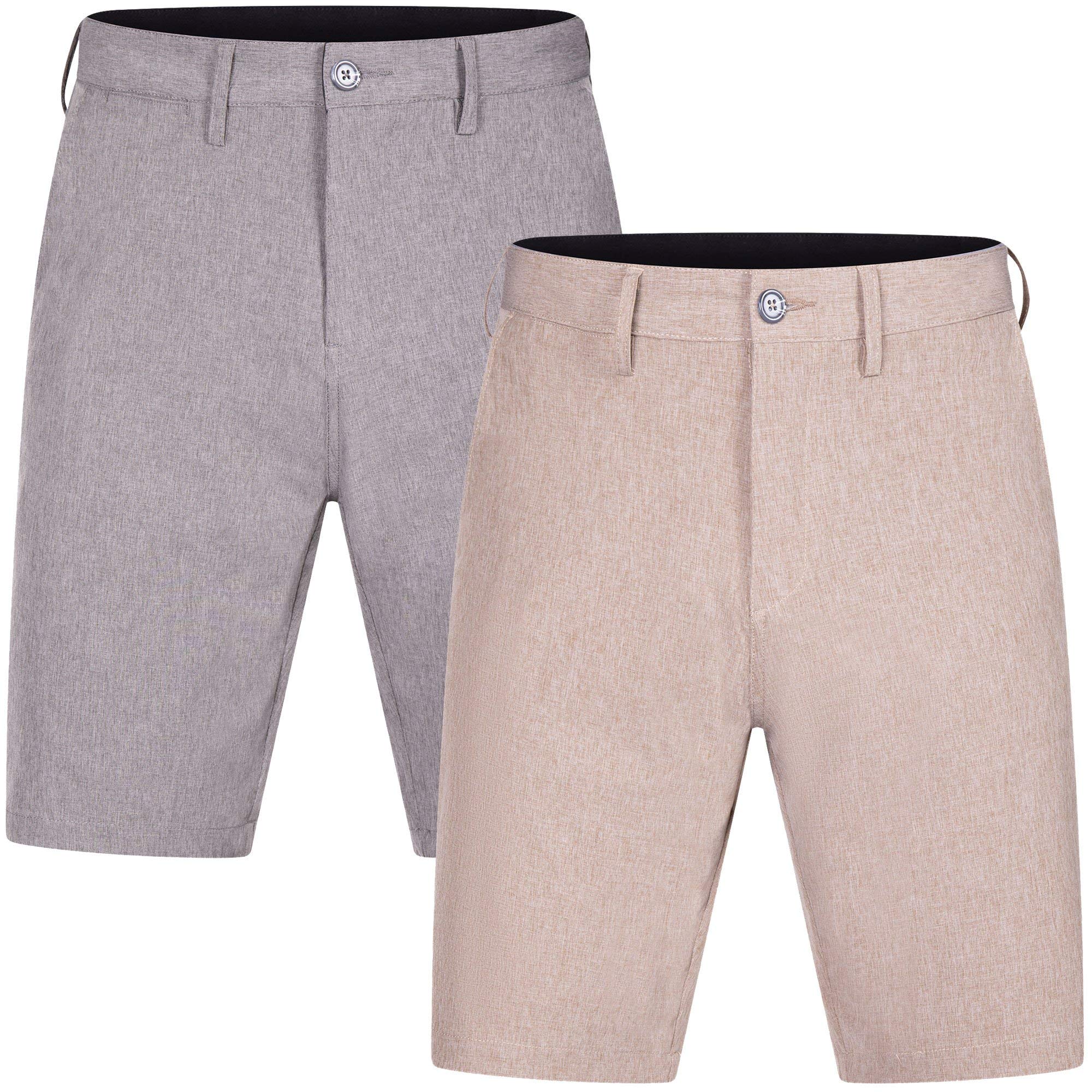 Brickline Mens Shorts for Men, Hybrid Casual Golf Dress Flat Front Quick Dry Stretch Board Shorts, Lightweight Chino Short