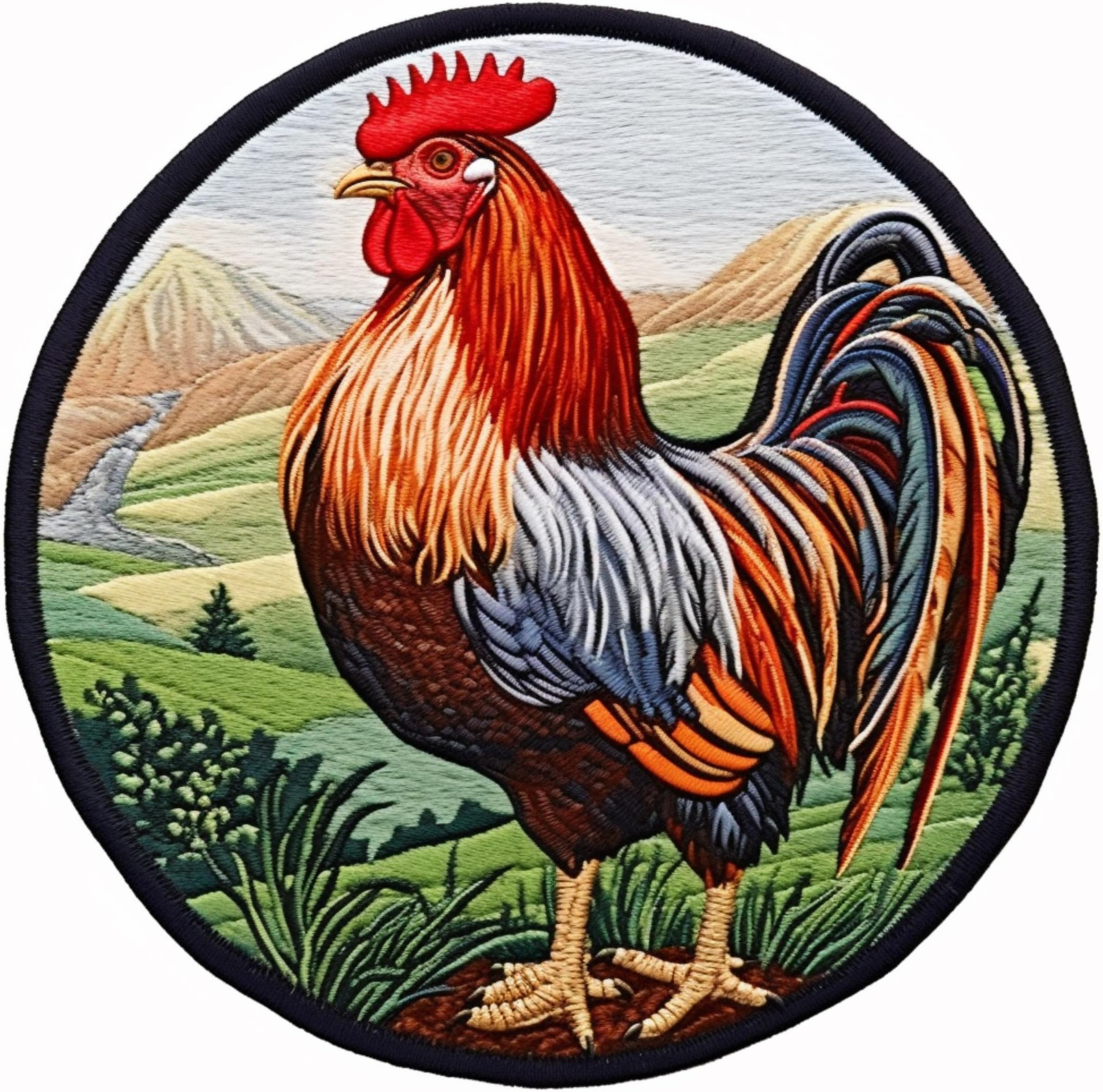 Amazon.com: Rooster Patch 3" Iron-on Embroidered Sublimated Applique ...