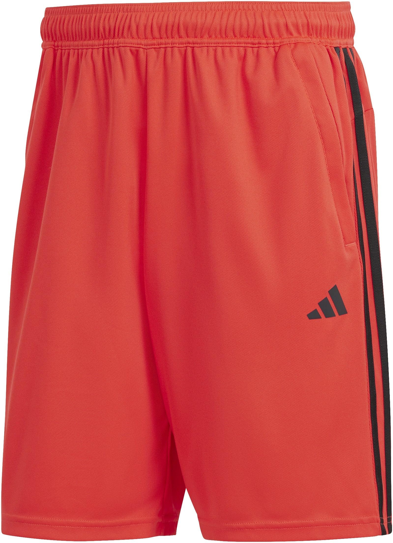 adidas red 3 stripes shorts