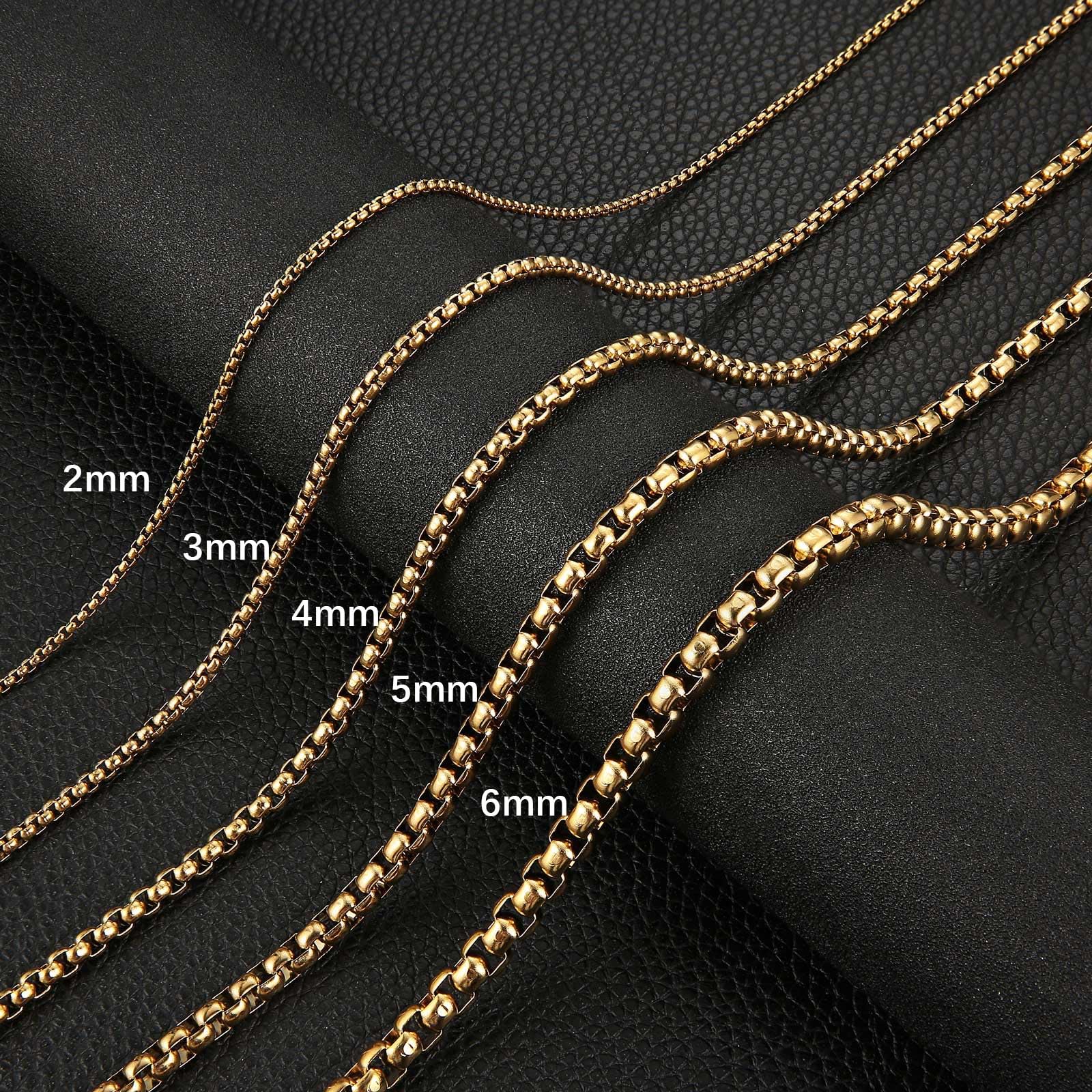 Snapklik.com : HZMAN 2mm Rolo Chain For Men Women Gold Stainless Steel ...